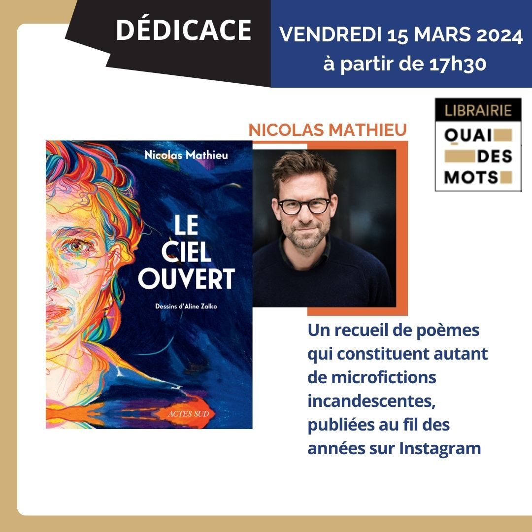 Dédicace de Nicolas Mathieu pour son dernier livre “Le ciel ouvert”