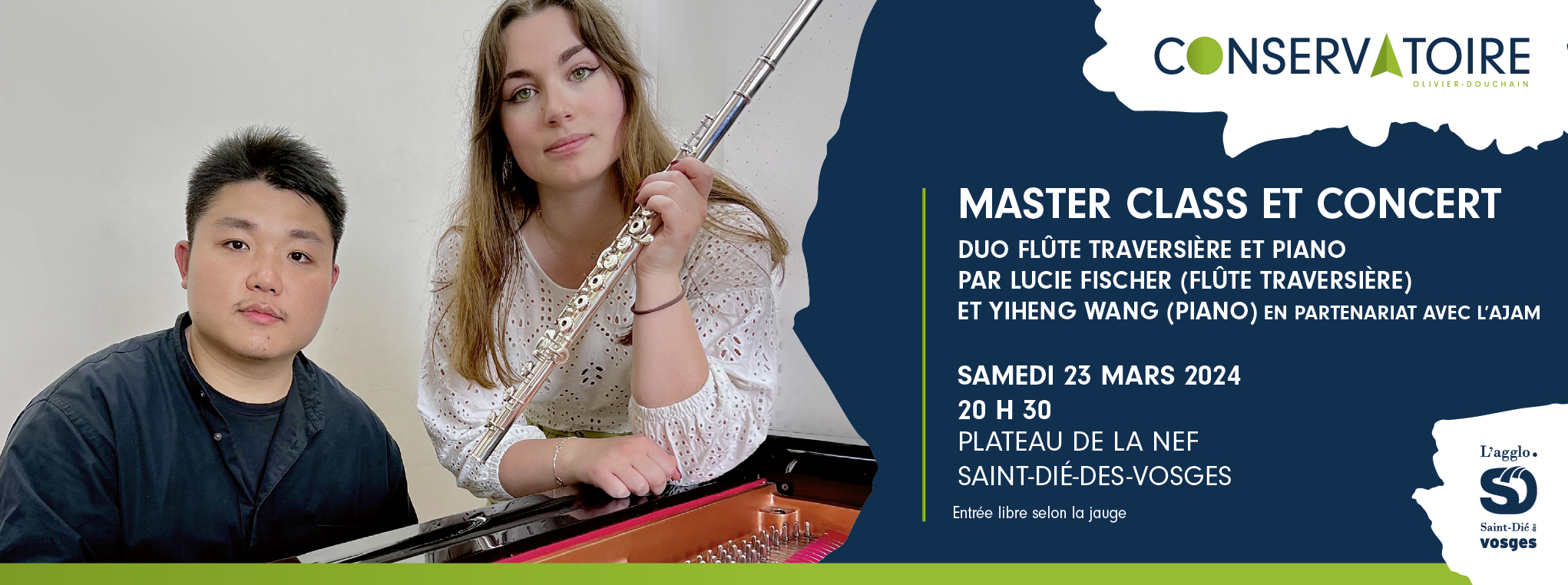 Master class et concert avec Lucie Fischer et Yiheng Wang (flûtetraversière et piano) en partenariat avec l’AJAM