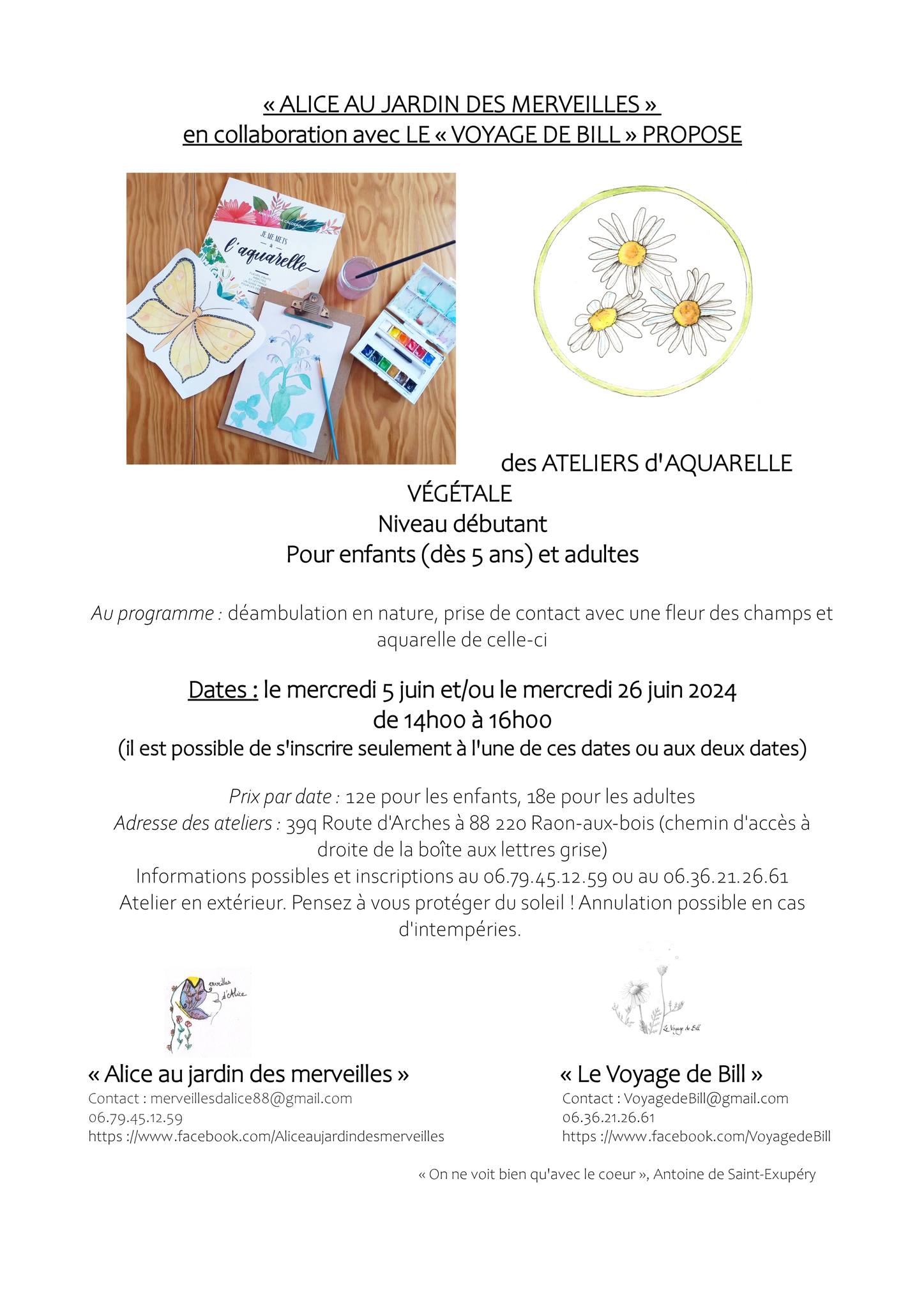 Atelier aquarelle en nature