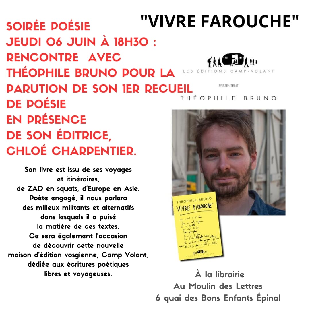 SOIRÉE POÉSIE : Apéro-rencontre Avec Théophile Bruno