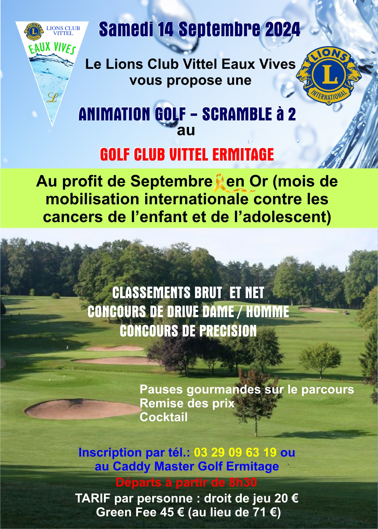 COMPETITION DE GOLF AU GOLF CLUB VITTEL ERMITAGE