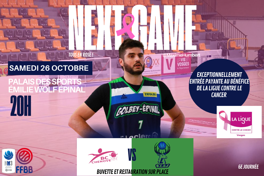 Match Octobre Rose BCGE VC BC Chenôve Match Octobre Rose BCGE VC BC Chenôve