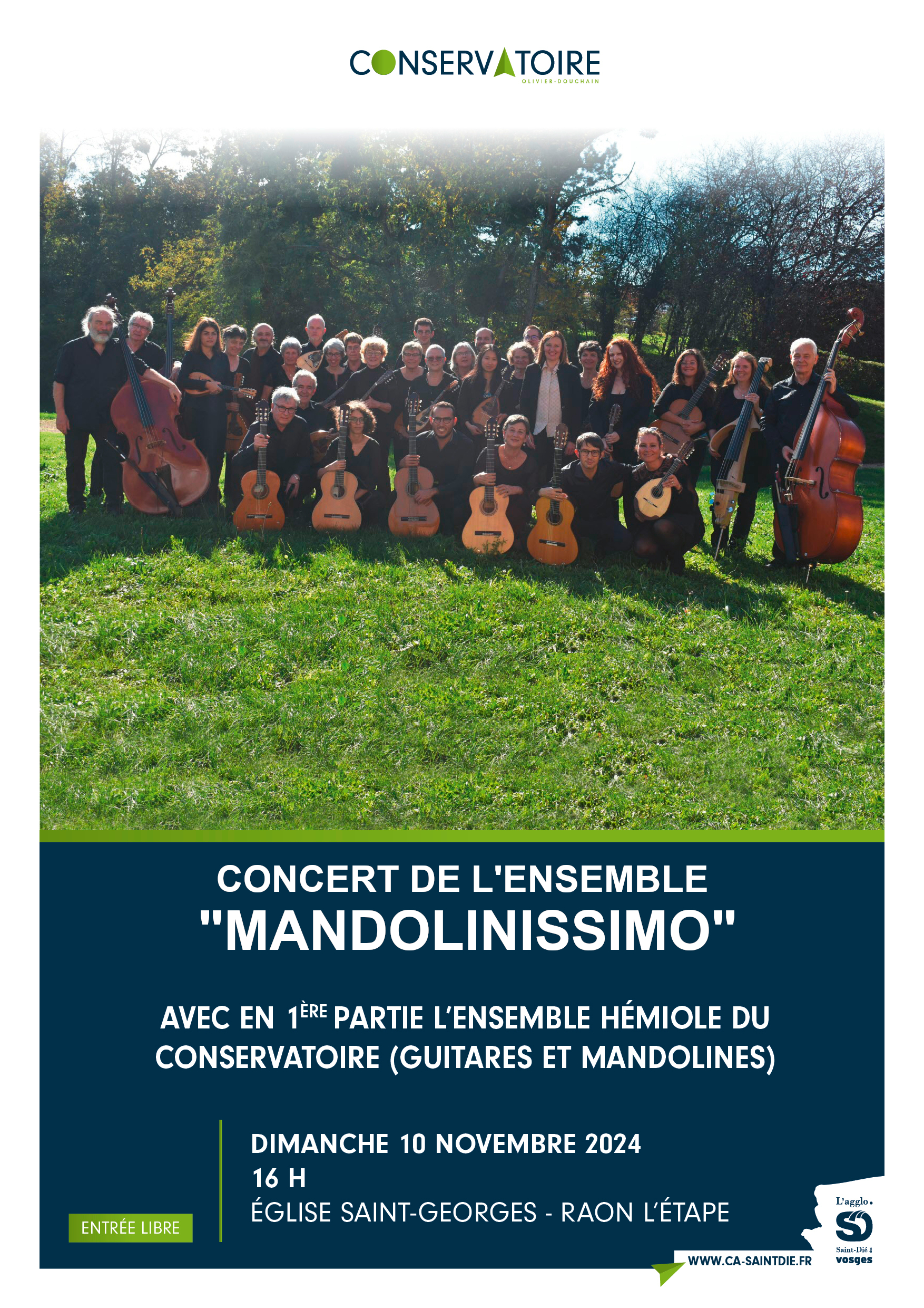 Concert de l’Esemble Mandolinissimo et de l’Ensemble Hémiole (guitares, mandolines et contrebasse)