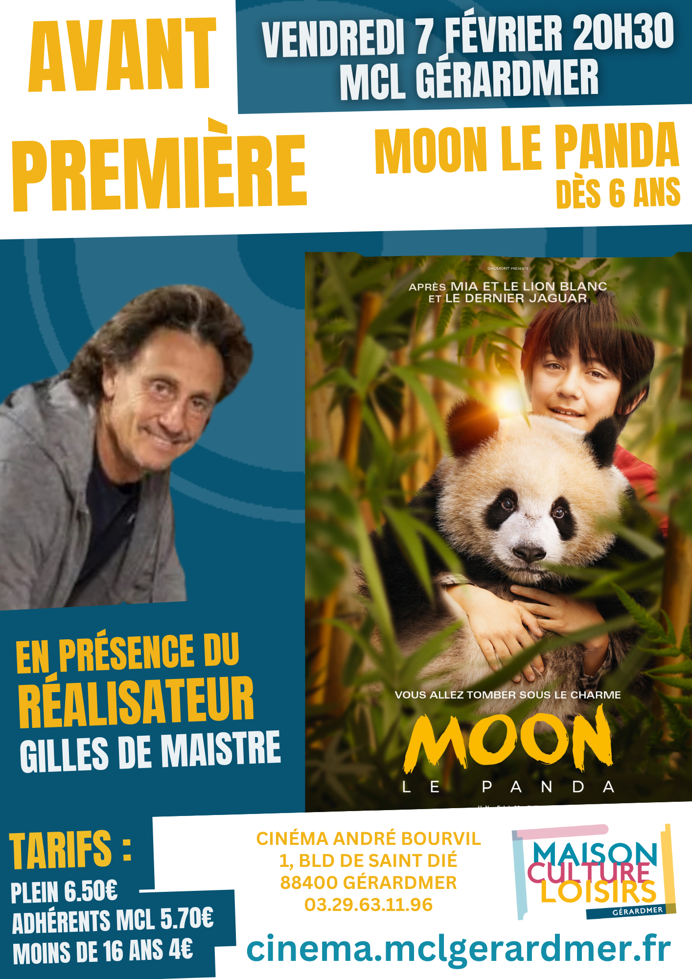 Avant-Première de Moon le panda en présence de Gilles de Maistre Avant-Première de Moon le panda en présence de Gilles de Maistre