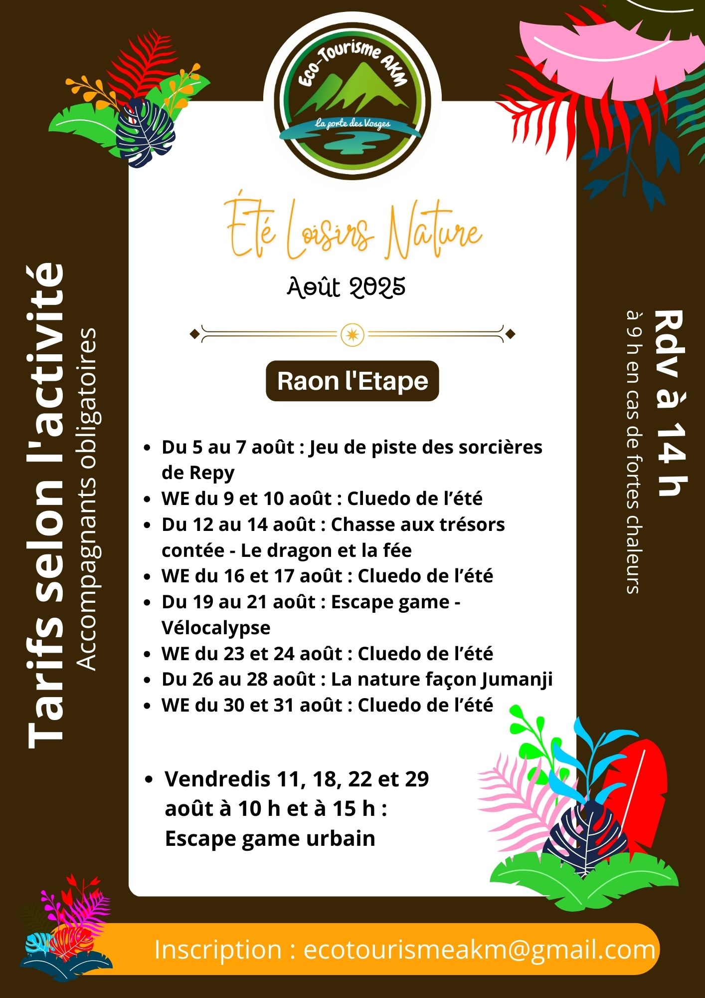 Ete loisirs nature aout 2025