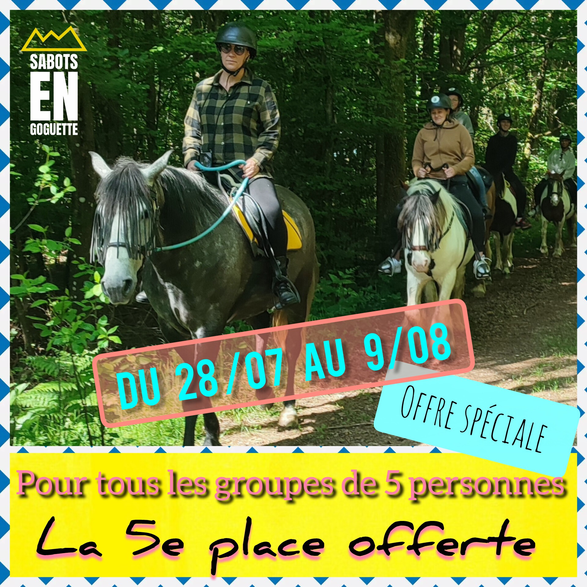 Balade à cheval de groupe
