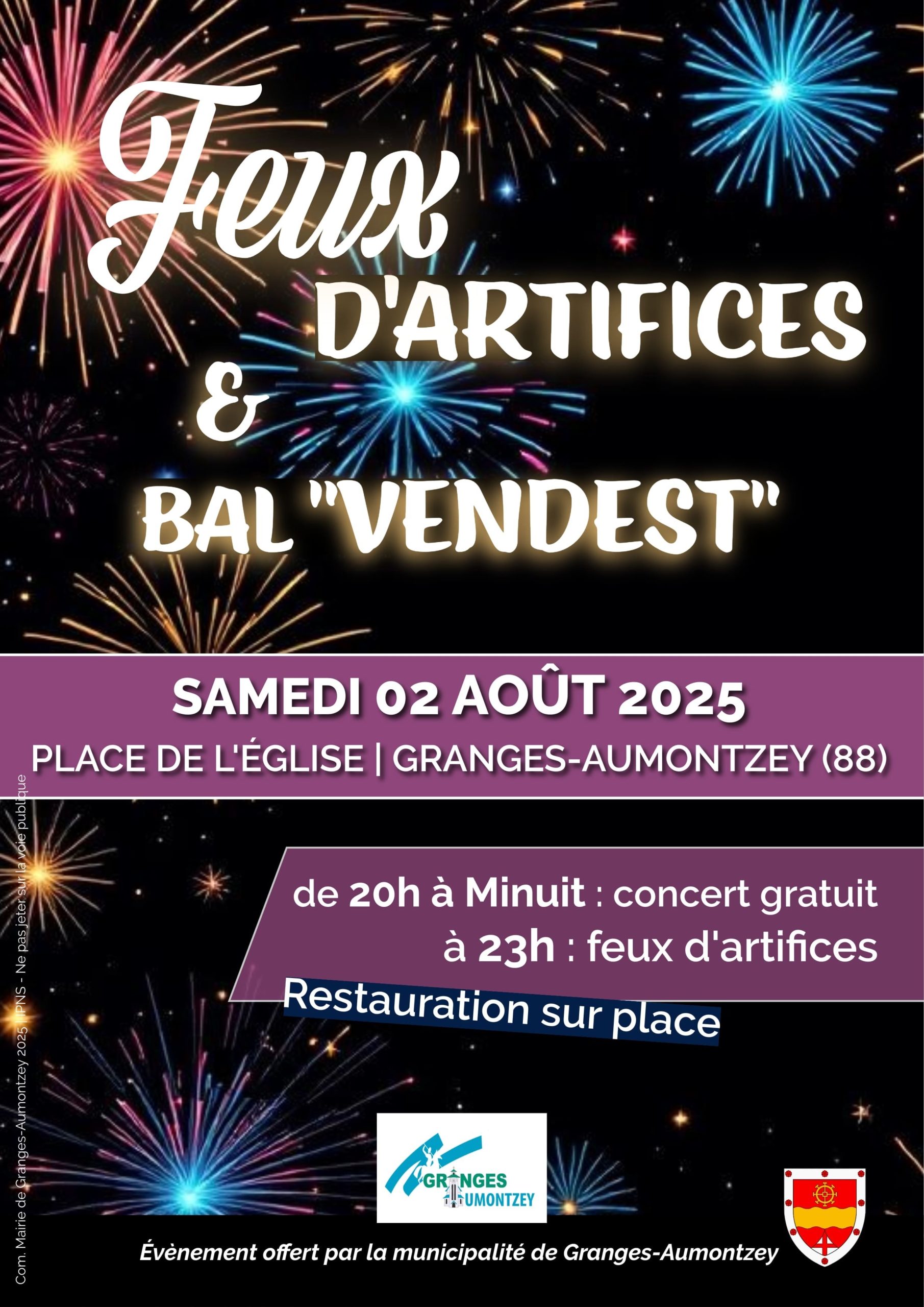 Feux d&rsquo;artifices et bal populaire