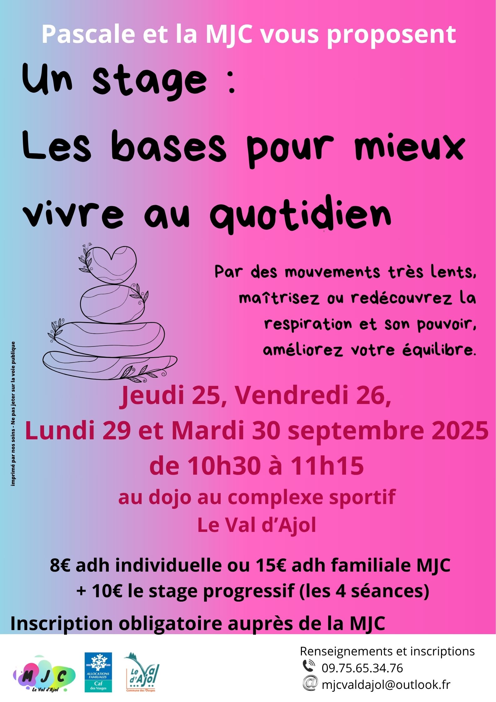 Stage « les bases pour mieux vivre au quotidien »
