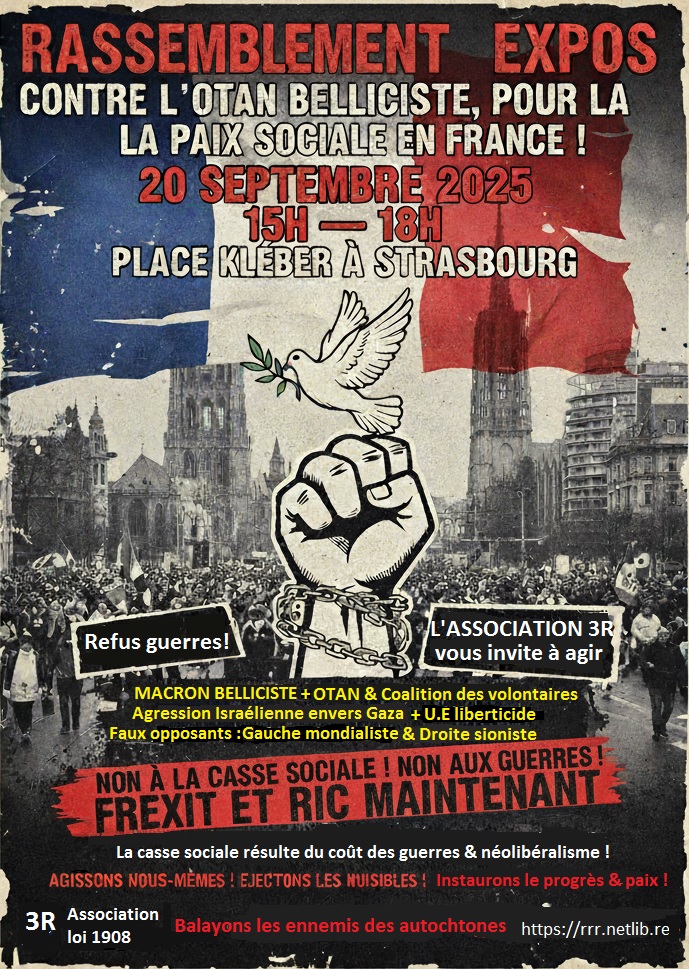 Rassemblement: Contre l’OTAN belliciste ; pour la paix sociale en France