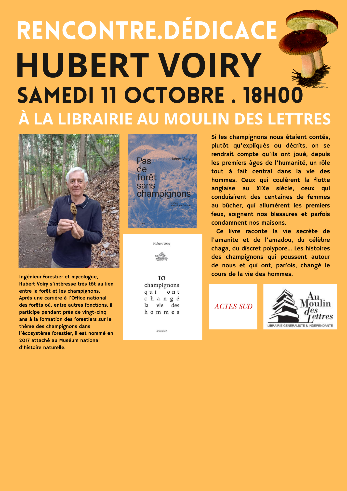 RENCONTRE DÉDICACE AVEC HUBERT VOIRY MYCOLOGUE