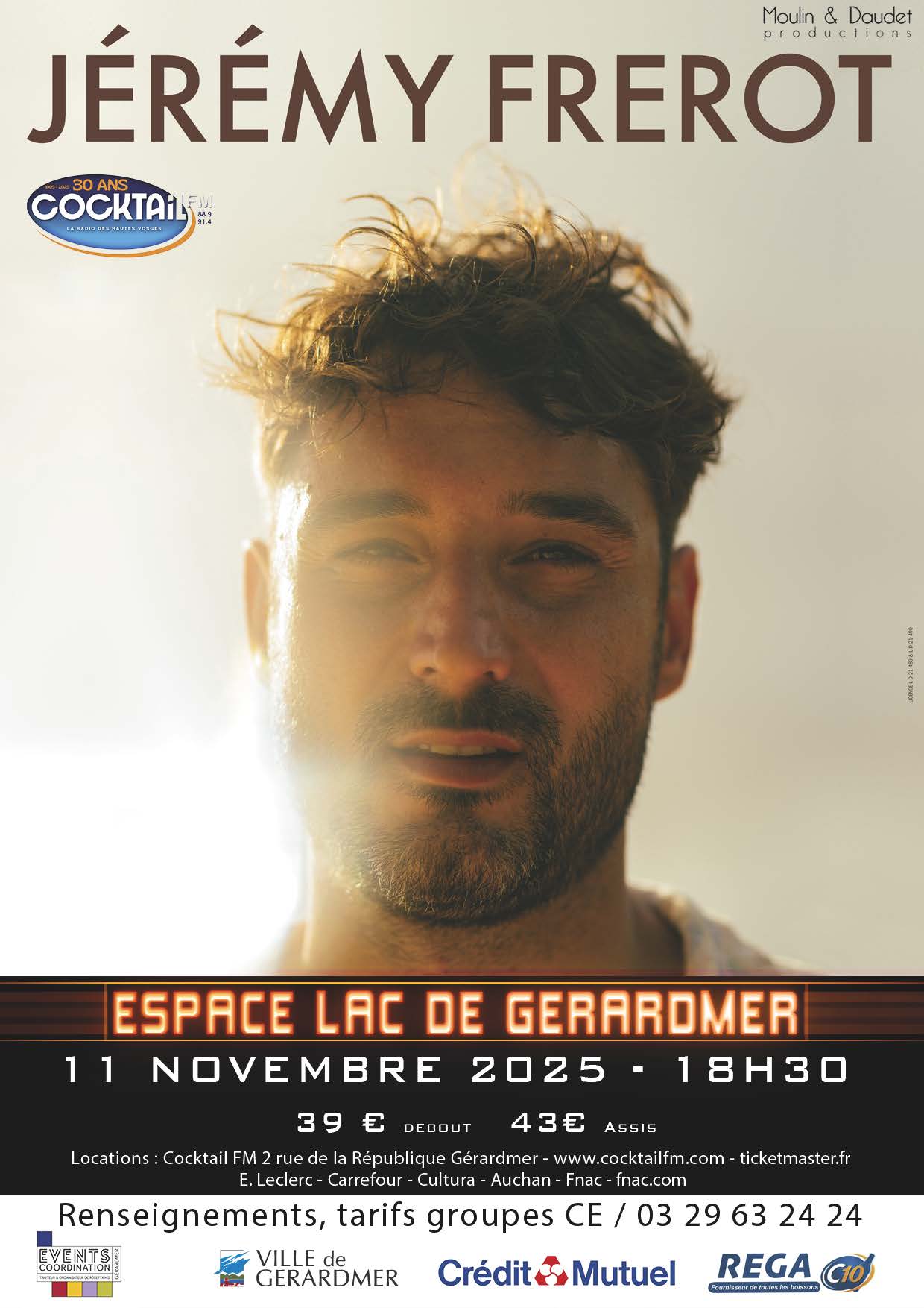 Jérémy FREROT mardi 11 novembre 2025 Espace LAC Gérardmer 18h30