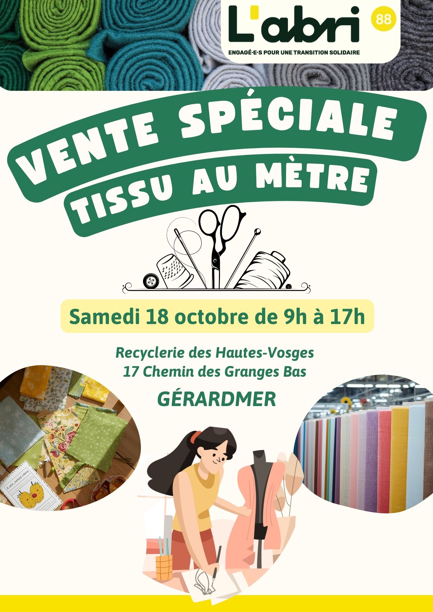 Vente tissu au mètre à Gérardmer