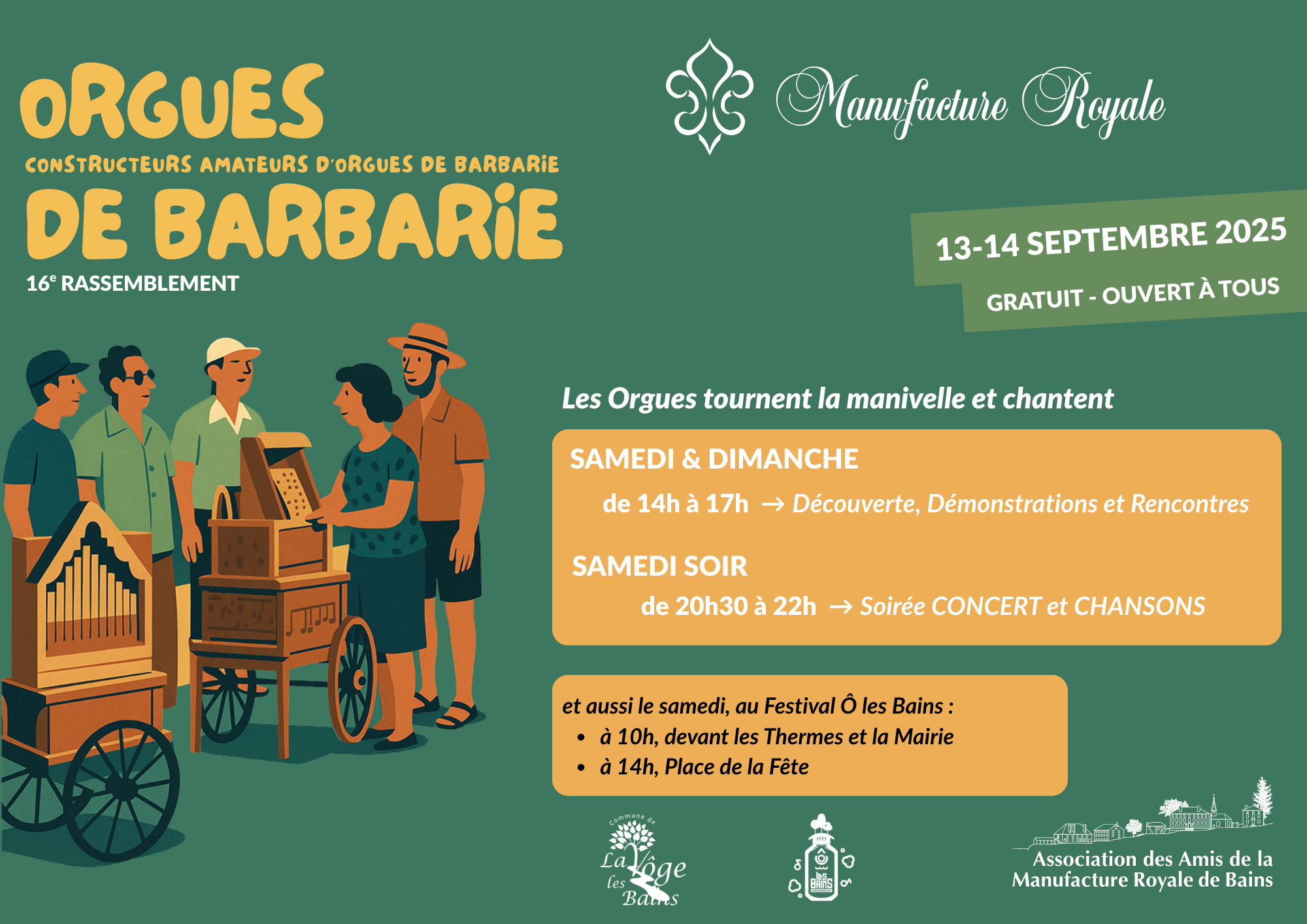 Orgues de Barbarie à la Manufacture Royale de Bains