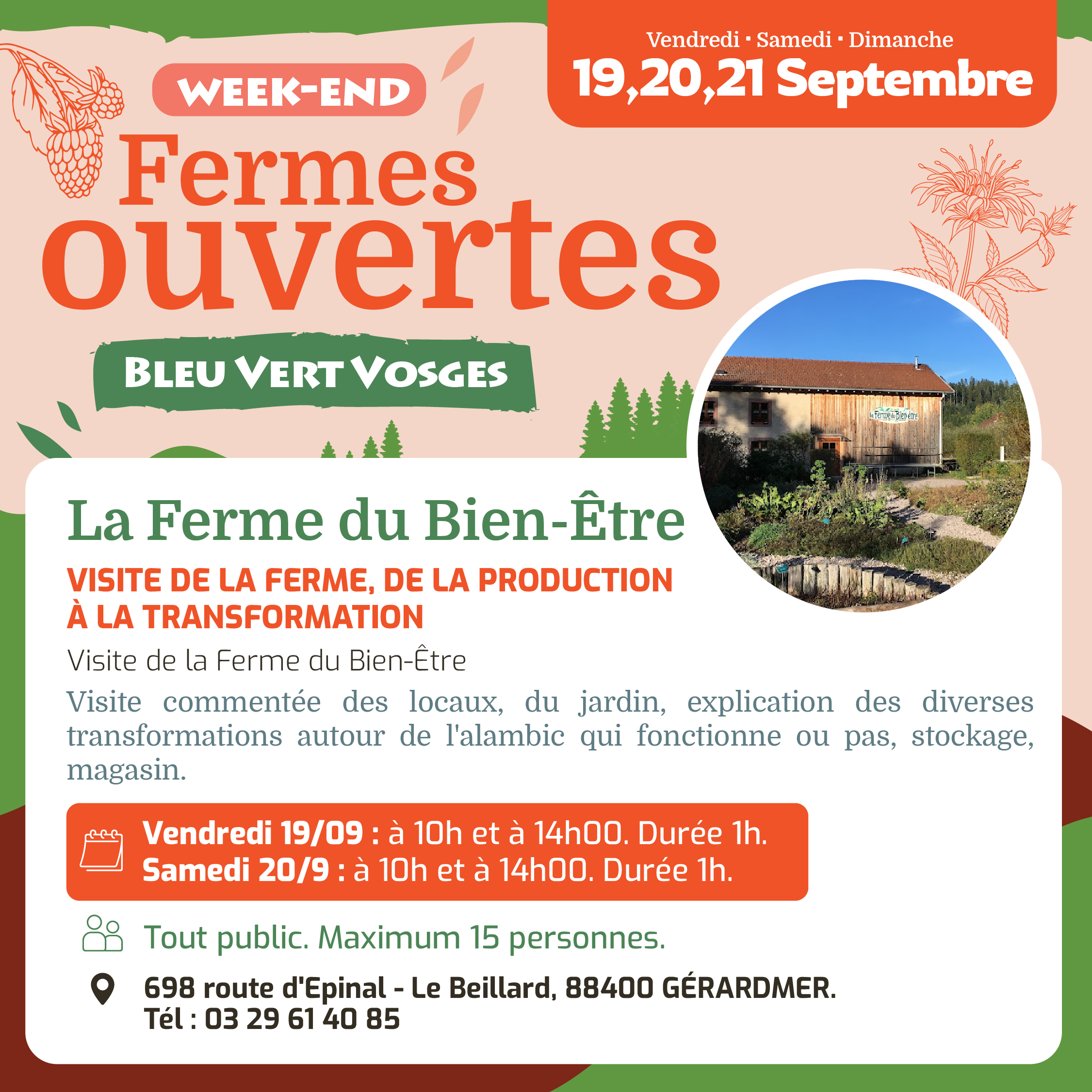 VISITE DE LA FERME du Bien-être, DE LA PRODUCTION À LA TRANSFORMATION