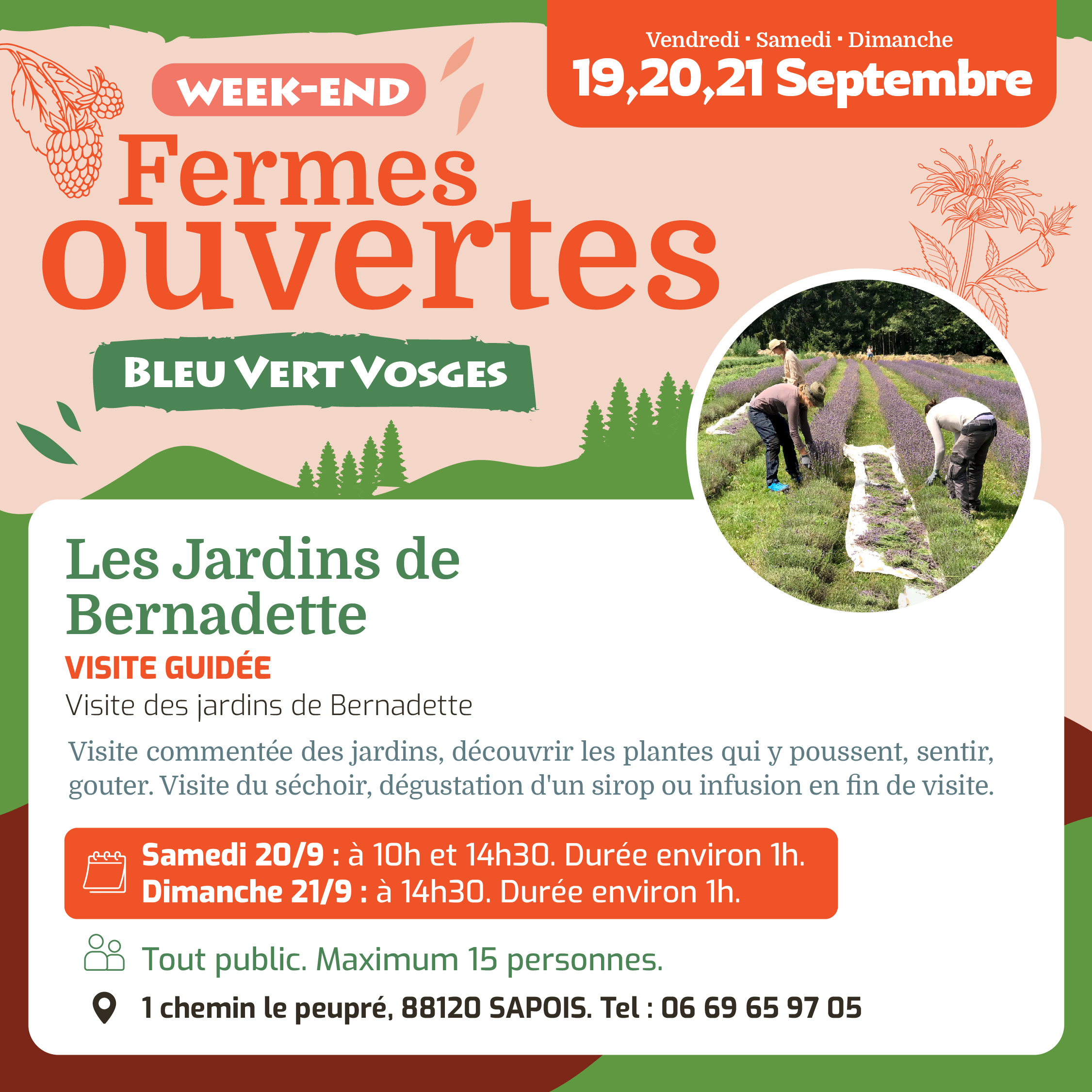 Visite des jardins de Bernadette