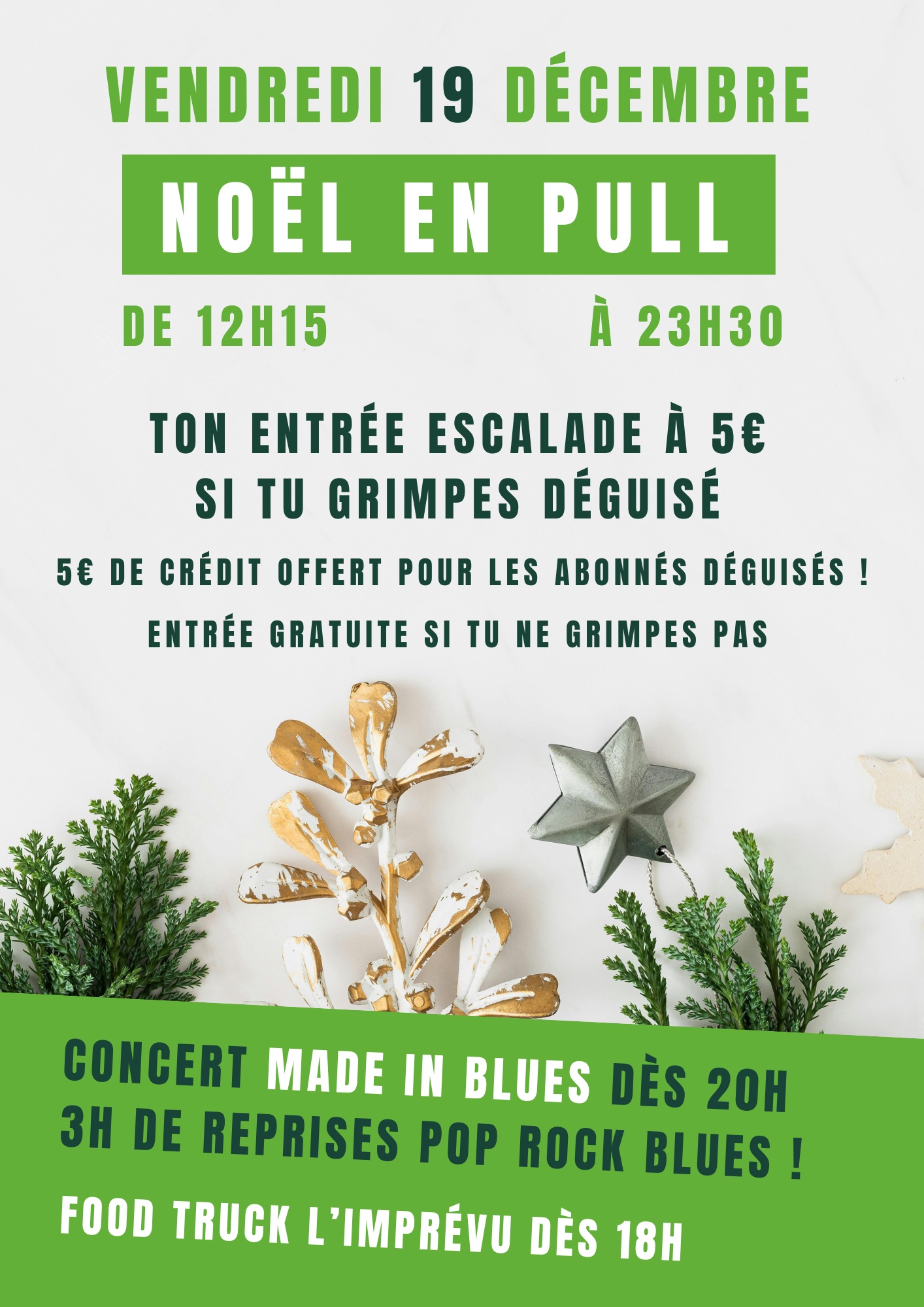 Entrée gratuite Concert Made in Blue - Grimpe déguisé pour Noël 5€