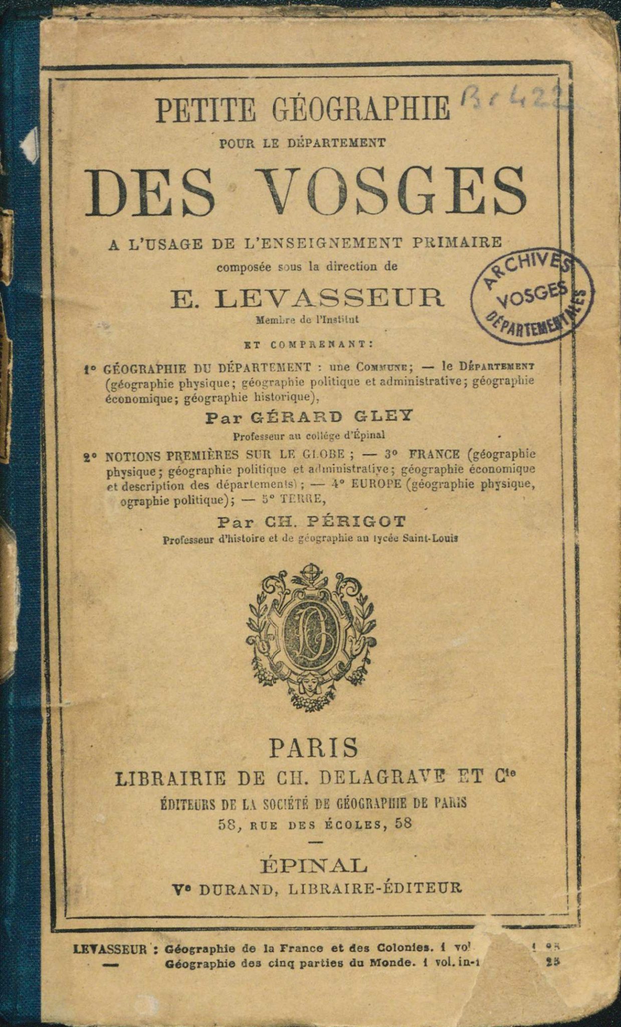 Les sociétés savantes et l’instruction dans les Vosges (1800-1871)