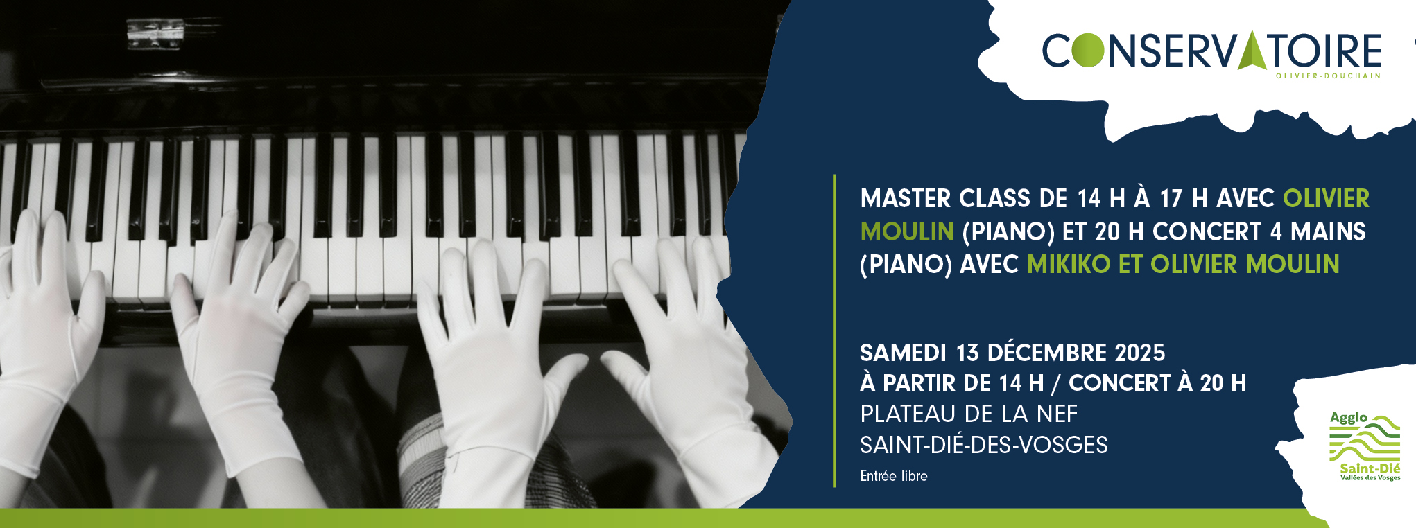 Master class de piano avec Olivier Moulin et concert de piano 4 mains