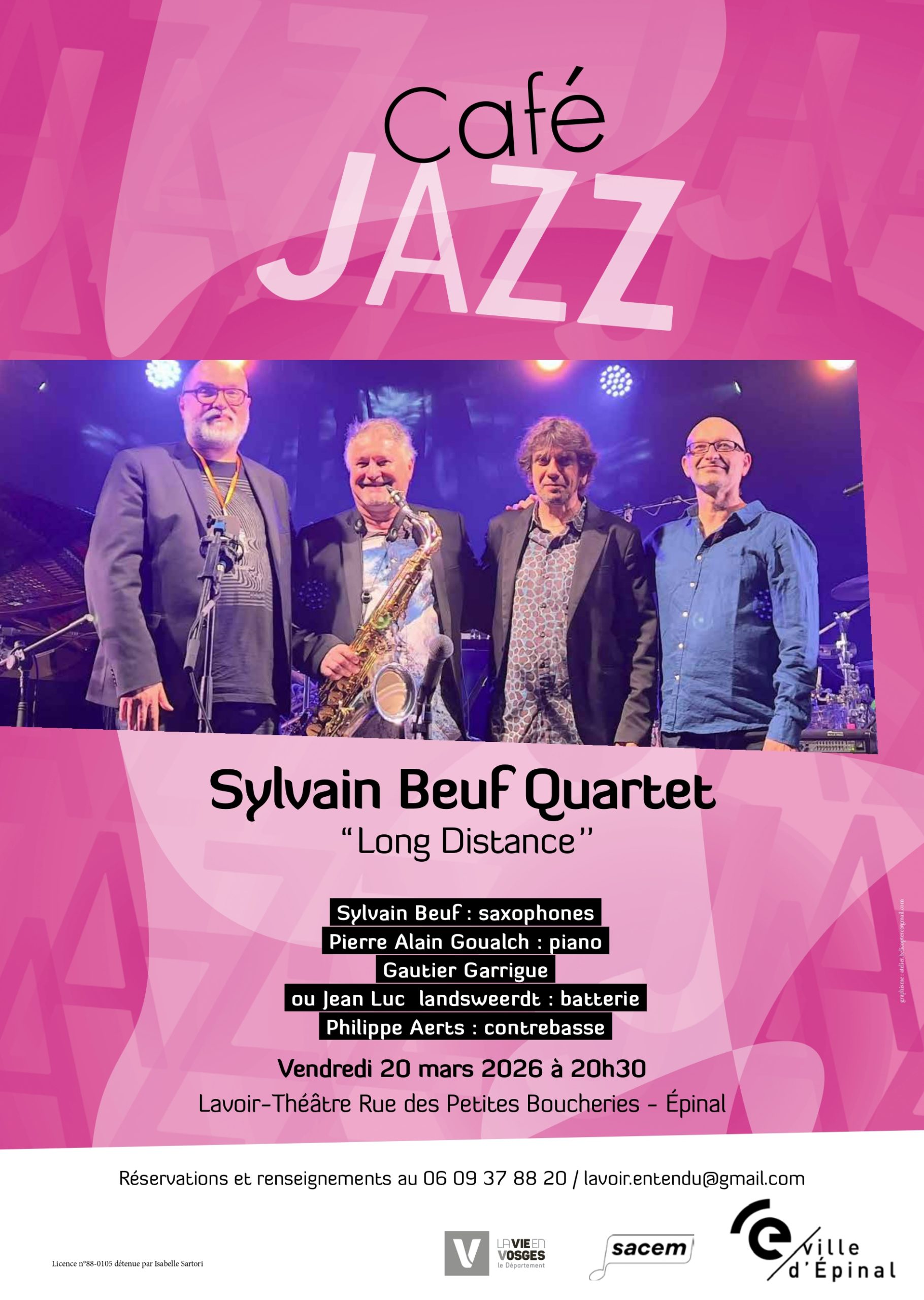 Café Jazz avec Sylvain Beuf Quartet - ''Long Distance''