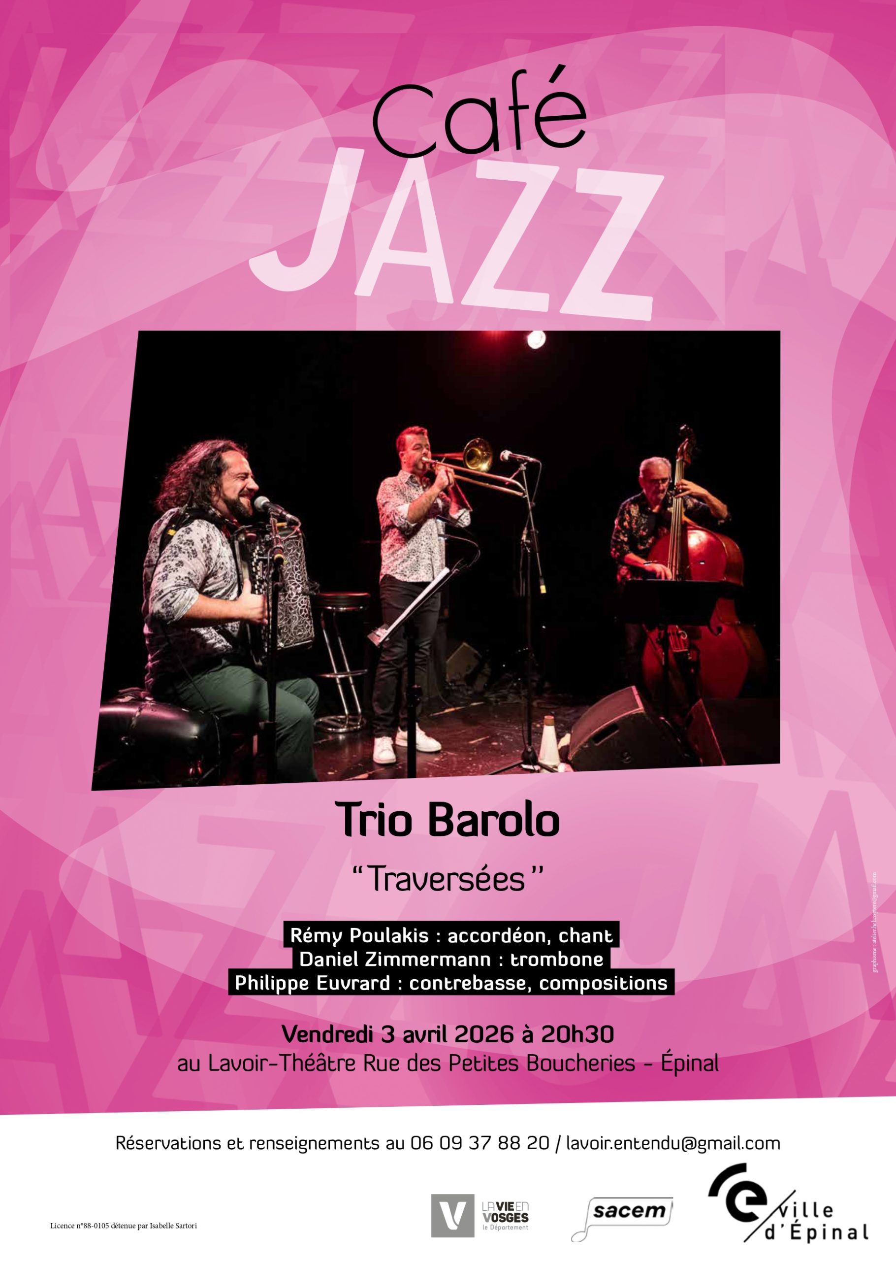 Café Jazz avec le Trio Barolo - ''Traversées''