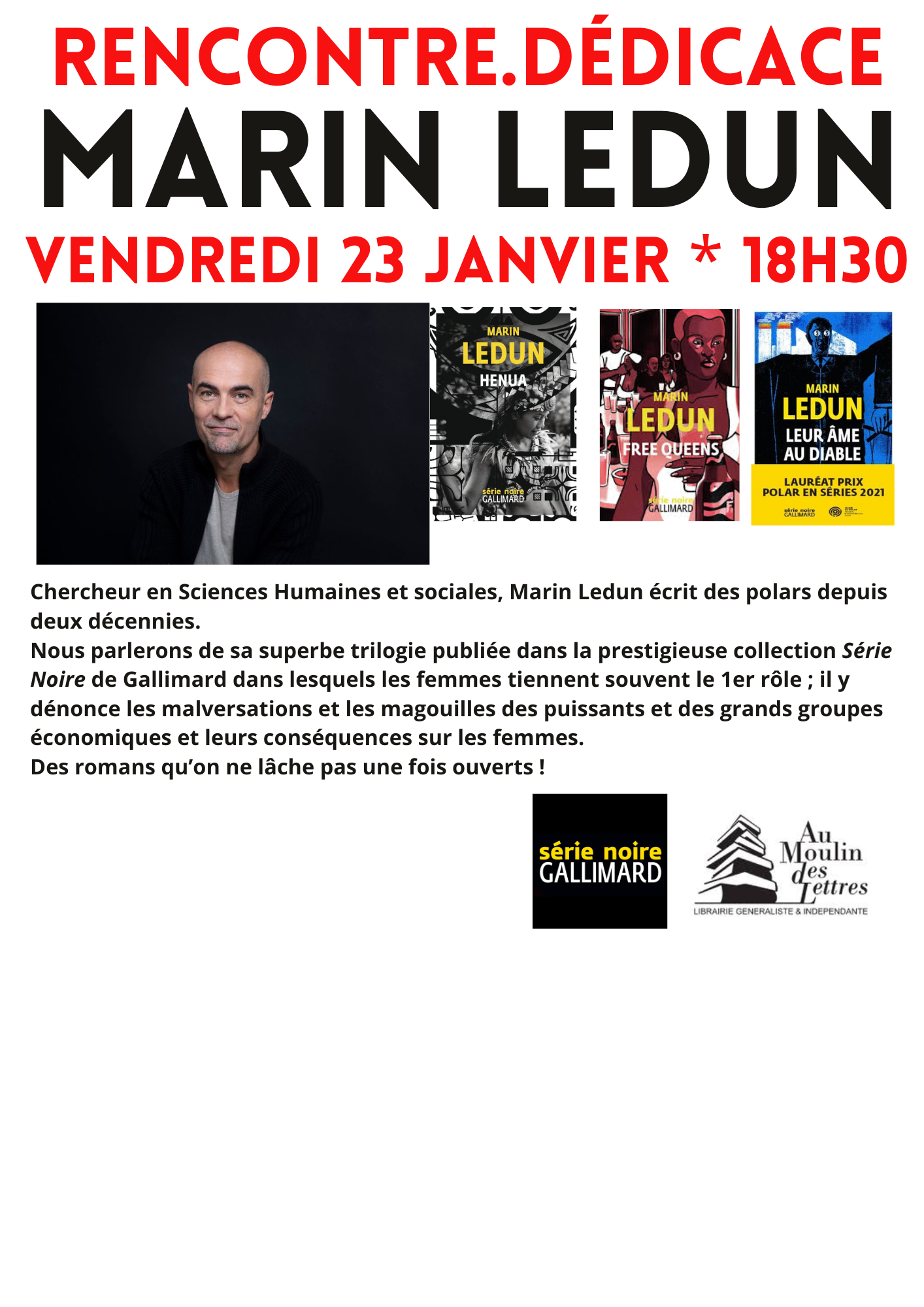 RENCONTRE DÉDICACE AVEC MARIN LEDUN