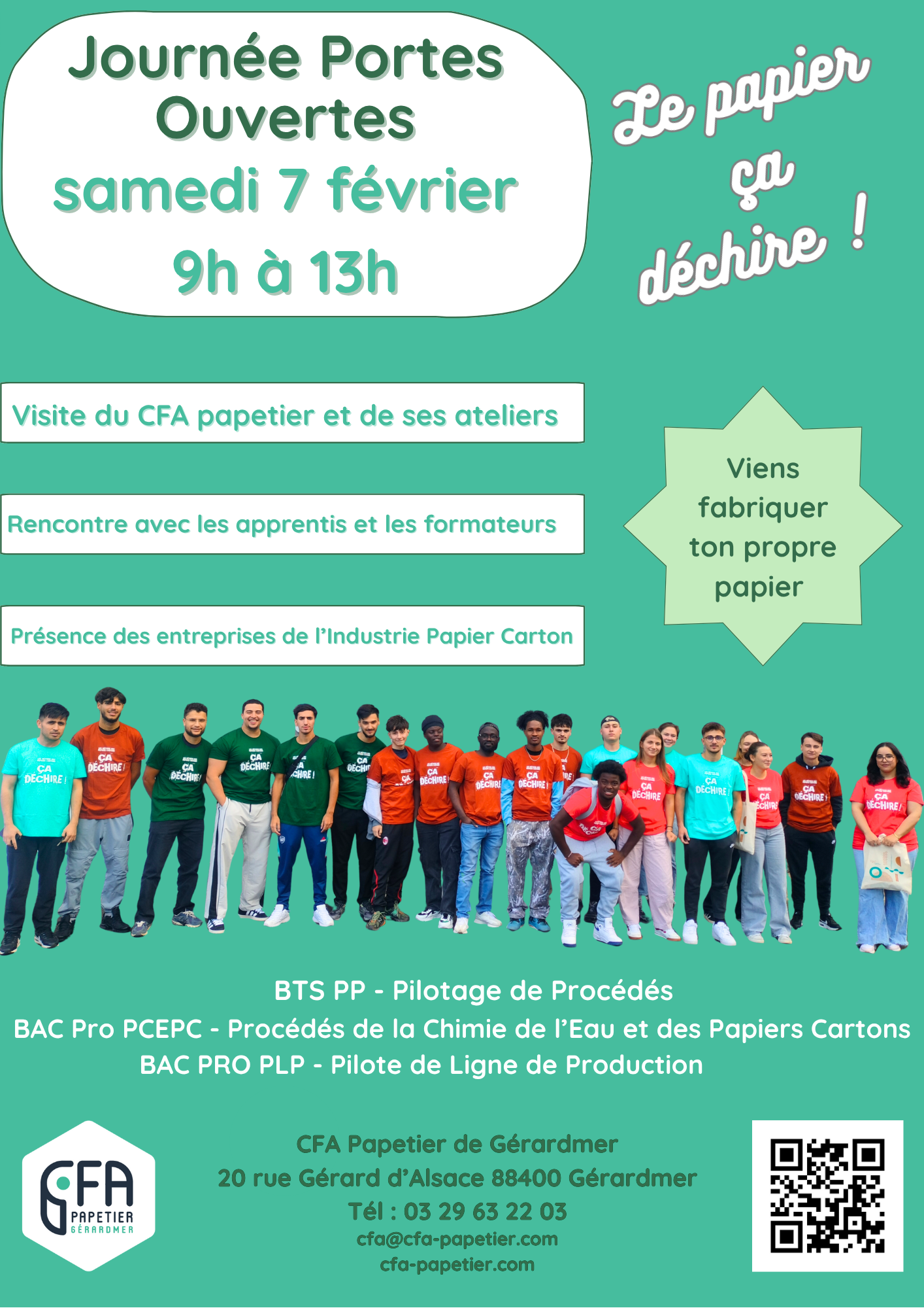 Journée Portes Ouvertes du CFA Papetier de Gérardmer