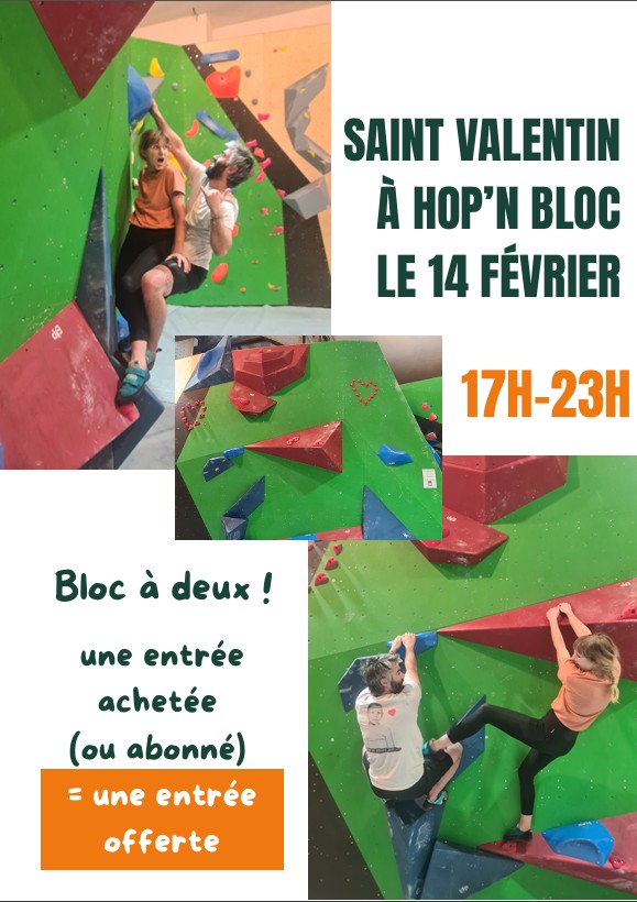 Saint Valentin à deux à Hop'n Bloc - Entrée à prix réduit pour deux