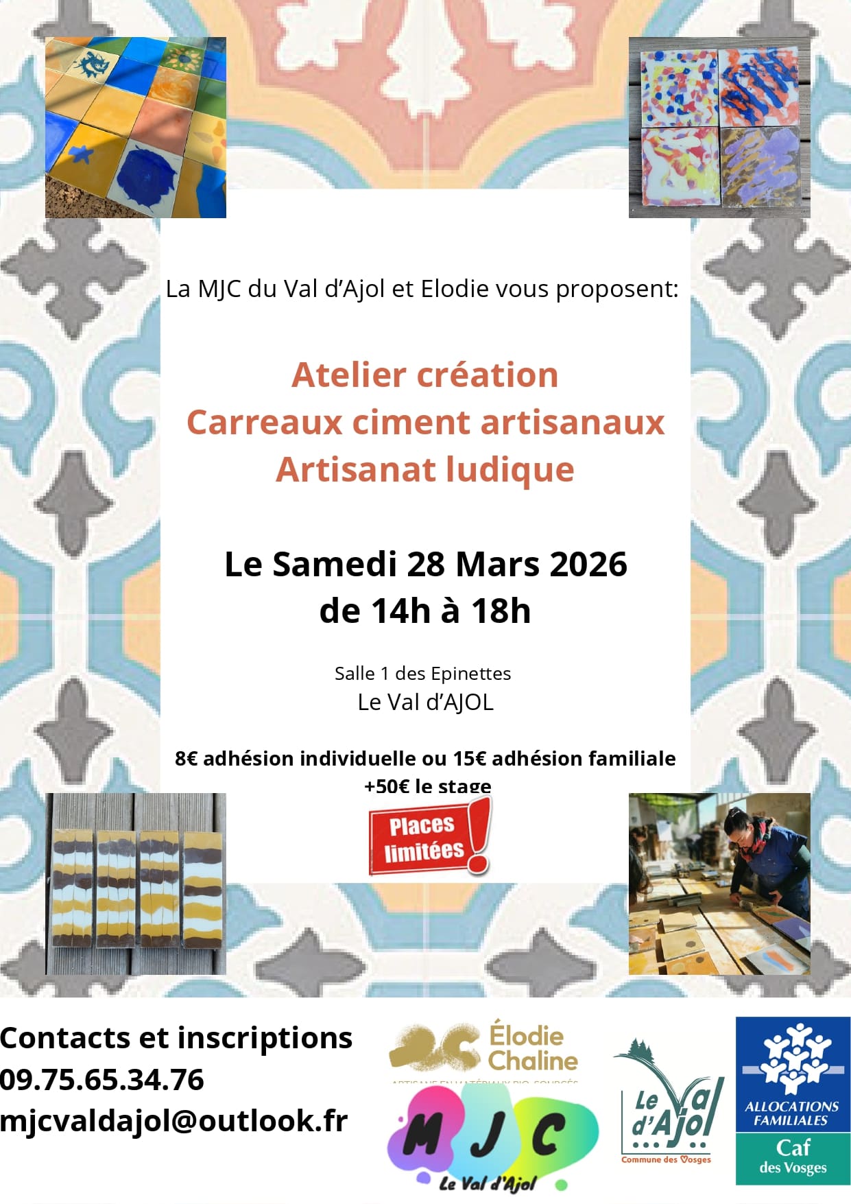 Atelier création carreaux ciment artisanaux Artisanat ludique