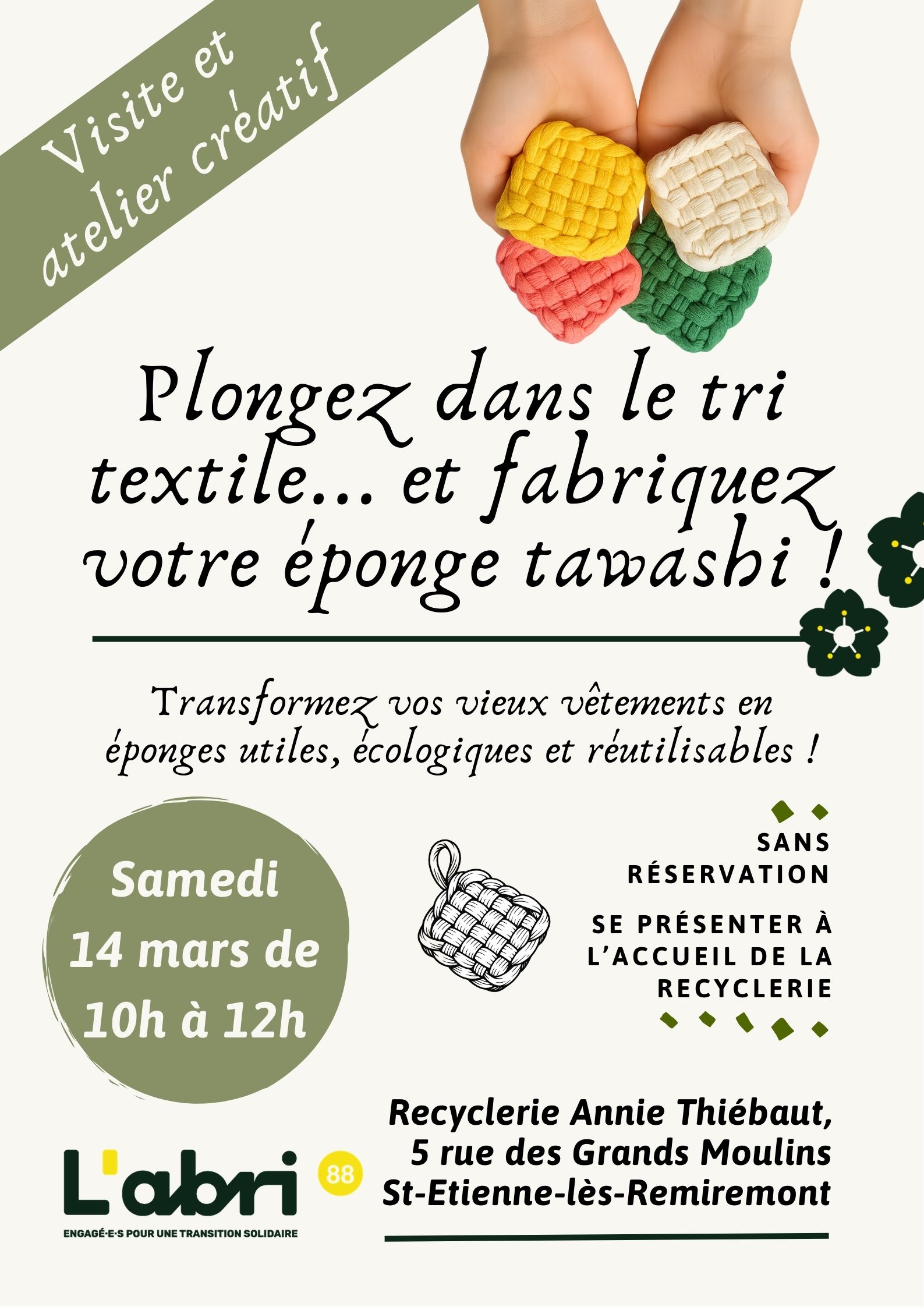 Matinée tri textile et atelier upcycling à la recyclerie Annie Thiébaut