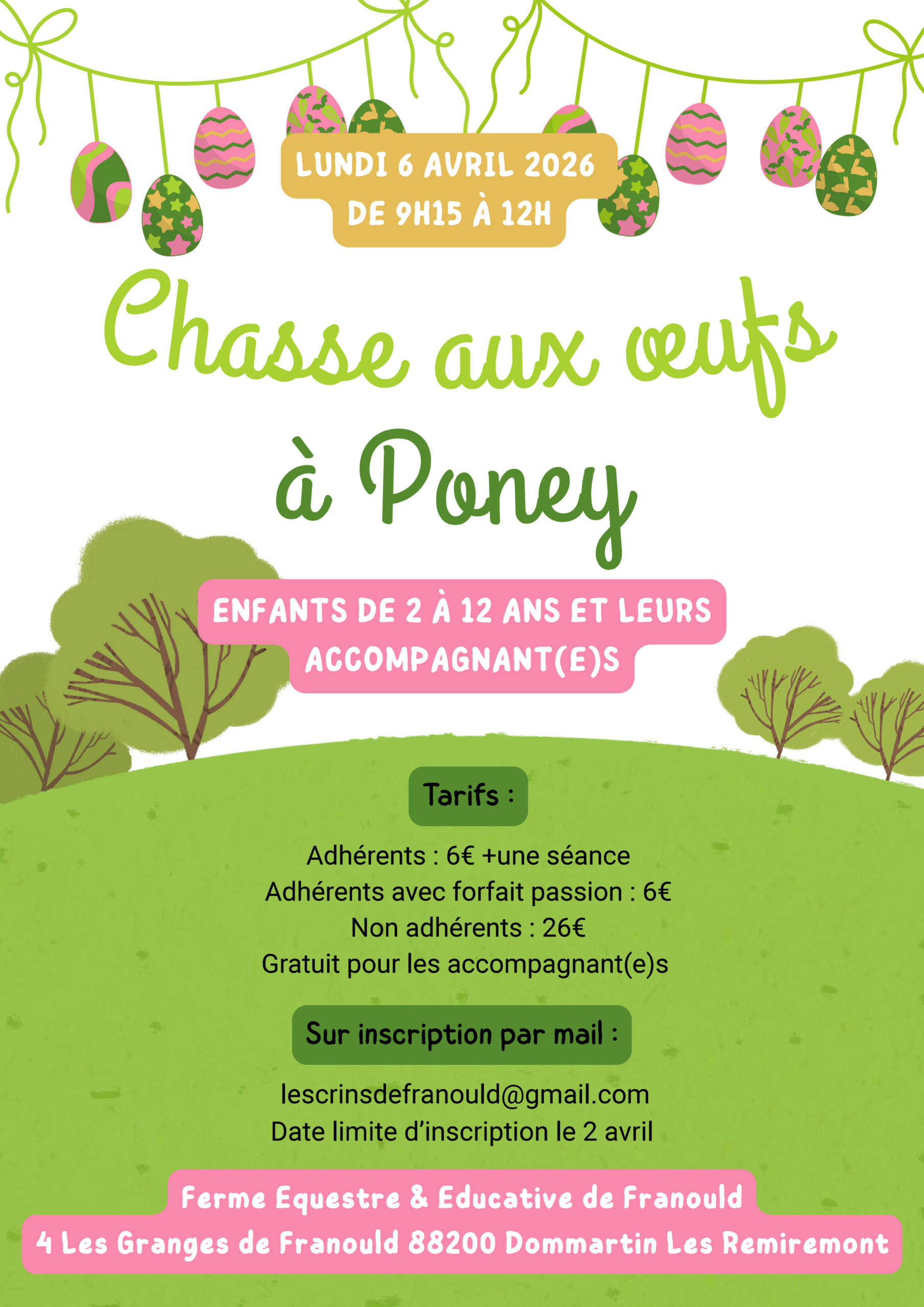 Chasse aux oeufs à Poney
