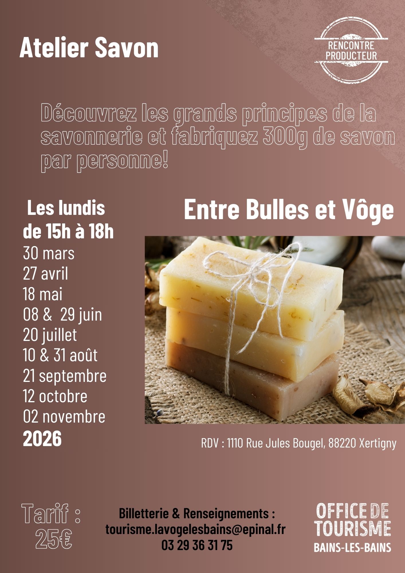 Fabriquez votre savon avec entre Bulle et Vôge