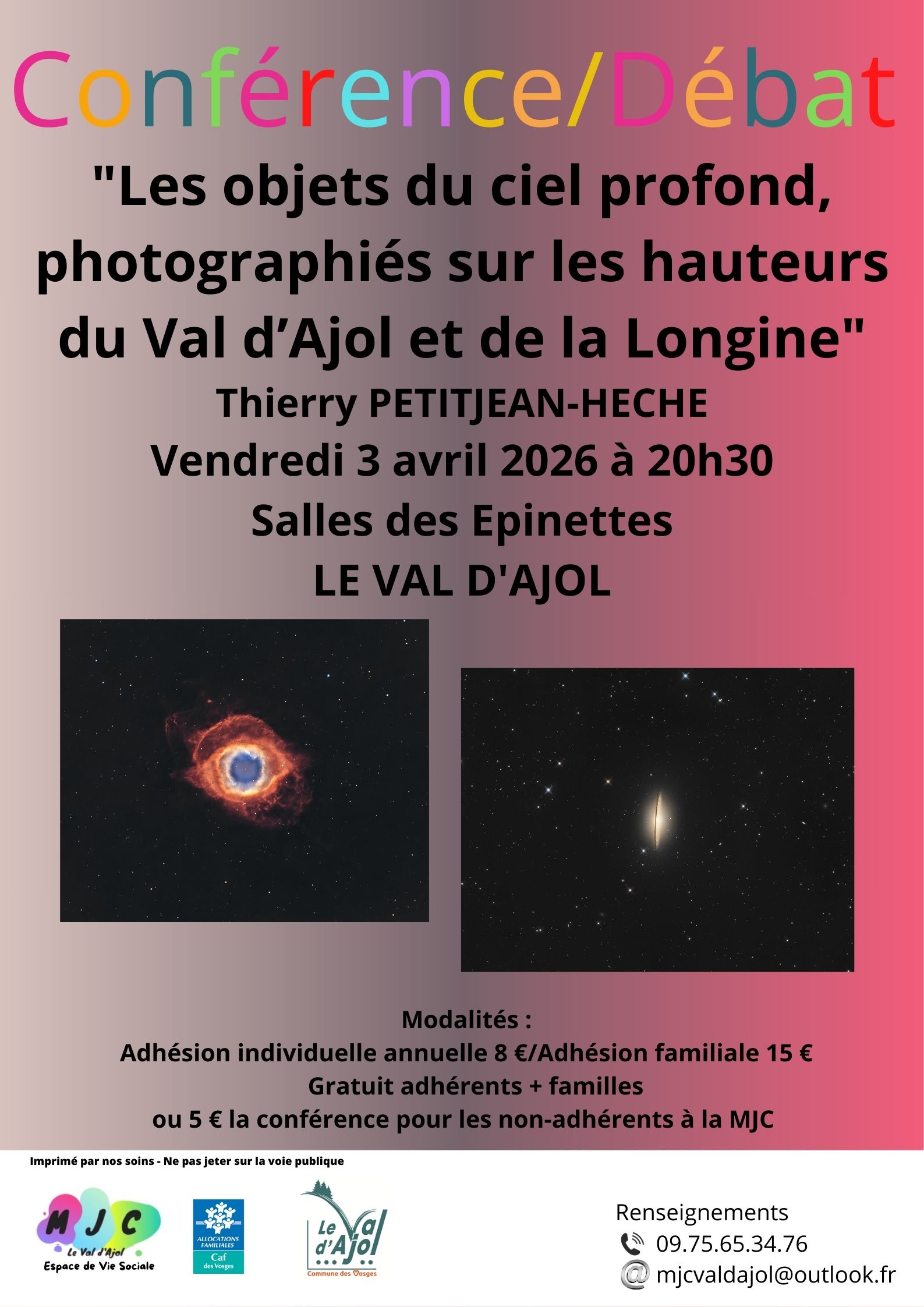 Les objets du ciel profond, photographiés sur les hauteurs du Val d'Ajol