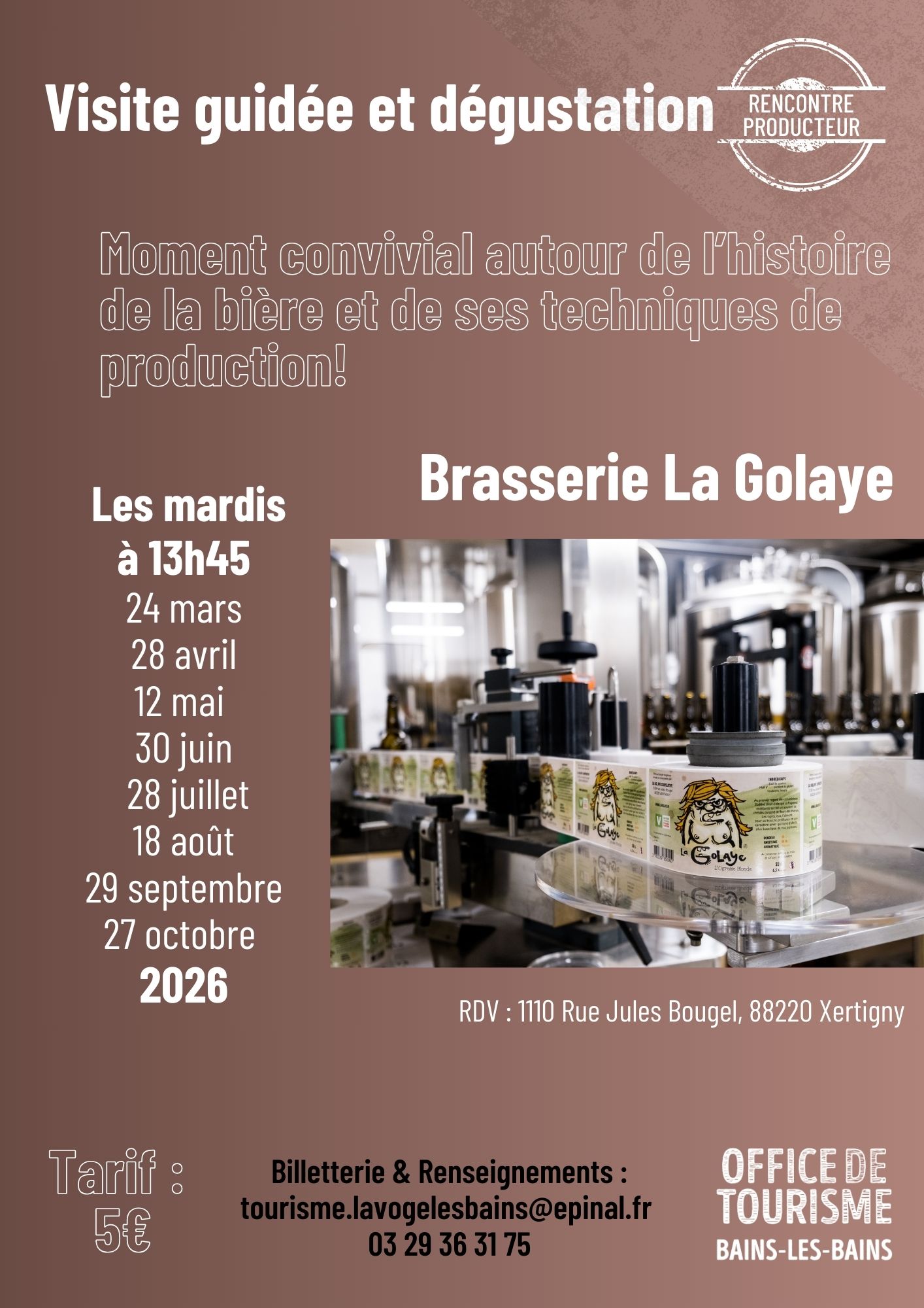 Visite de la brasserie La Golaye Visite de la brasserie La Golaye