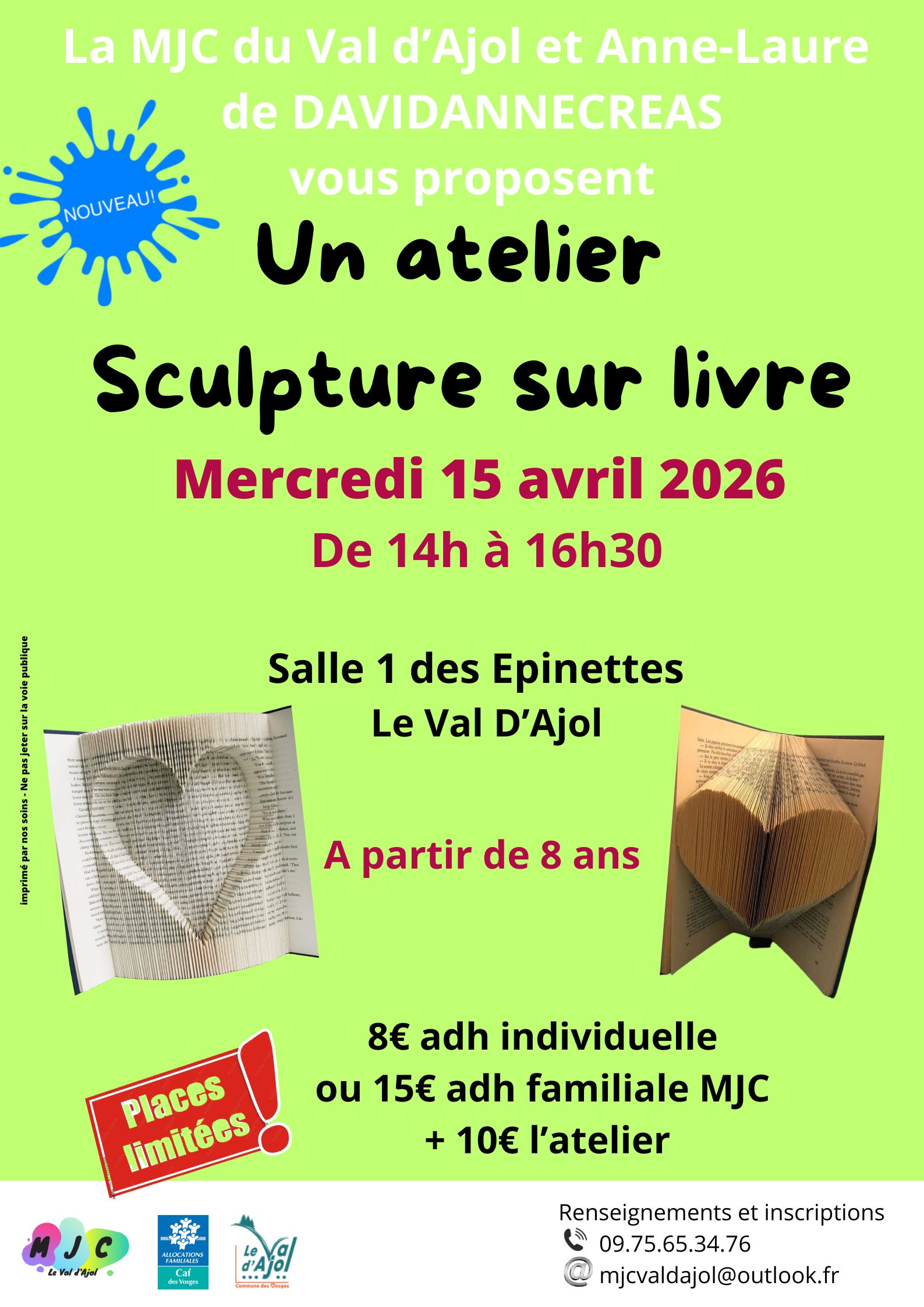 Atelier sculpture sur livre