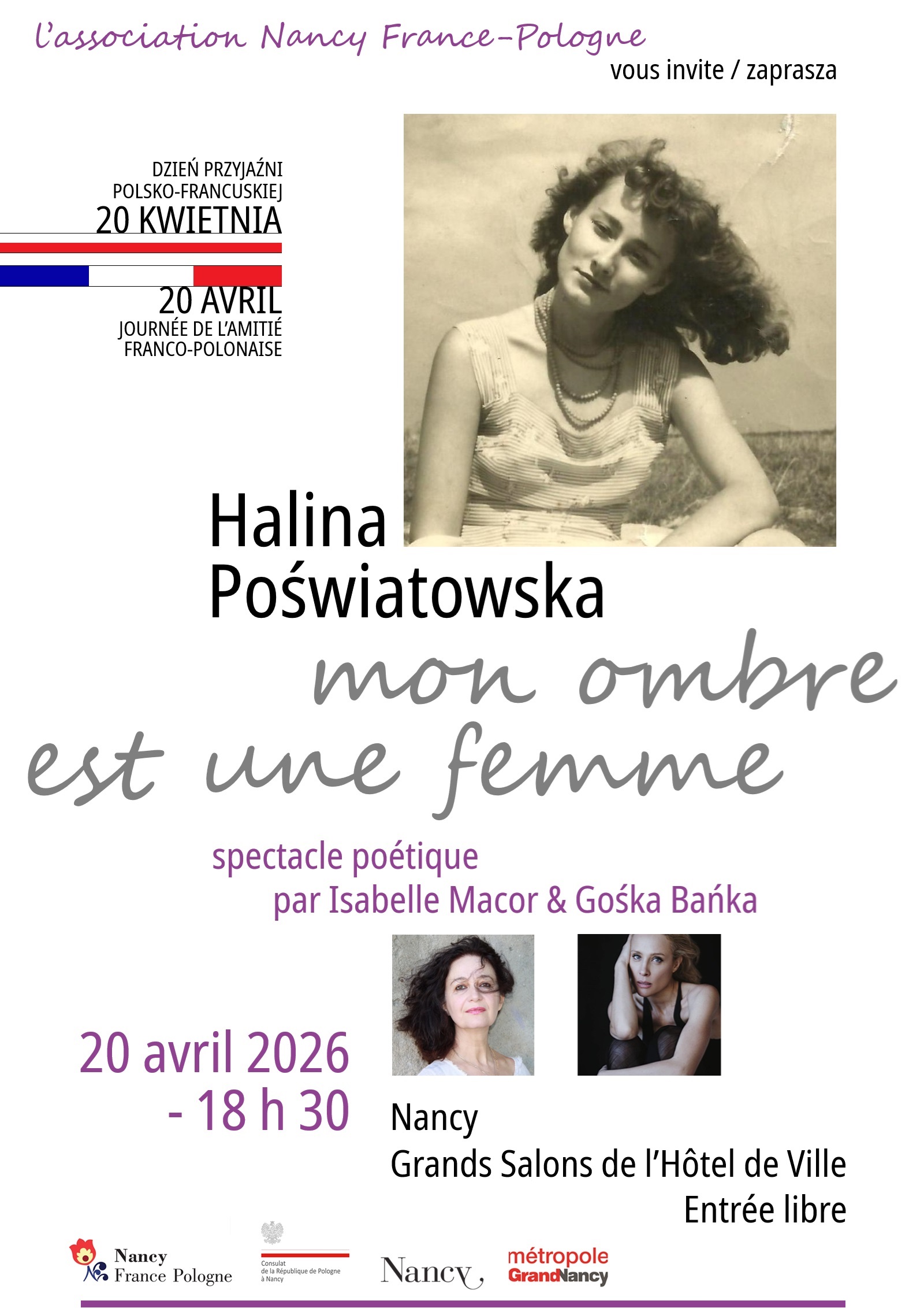 « Mon ombre est une femme », spectacle autour de Halina Poświatowska