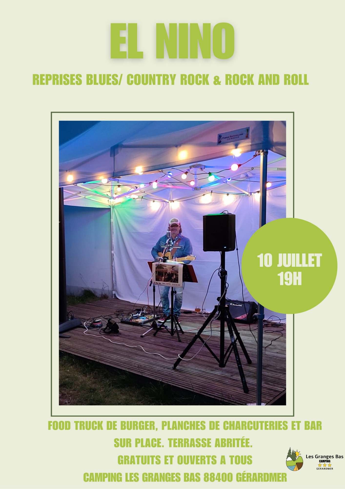 Concert d'El Nino au camping