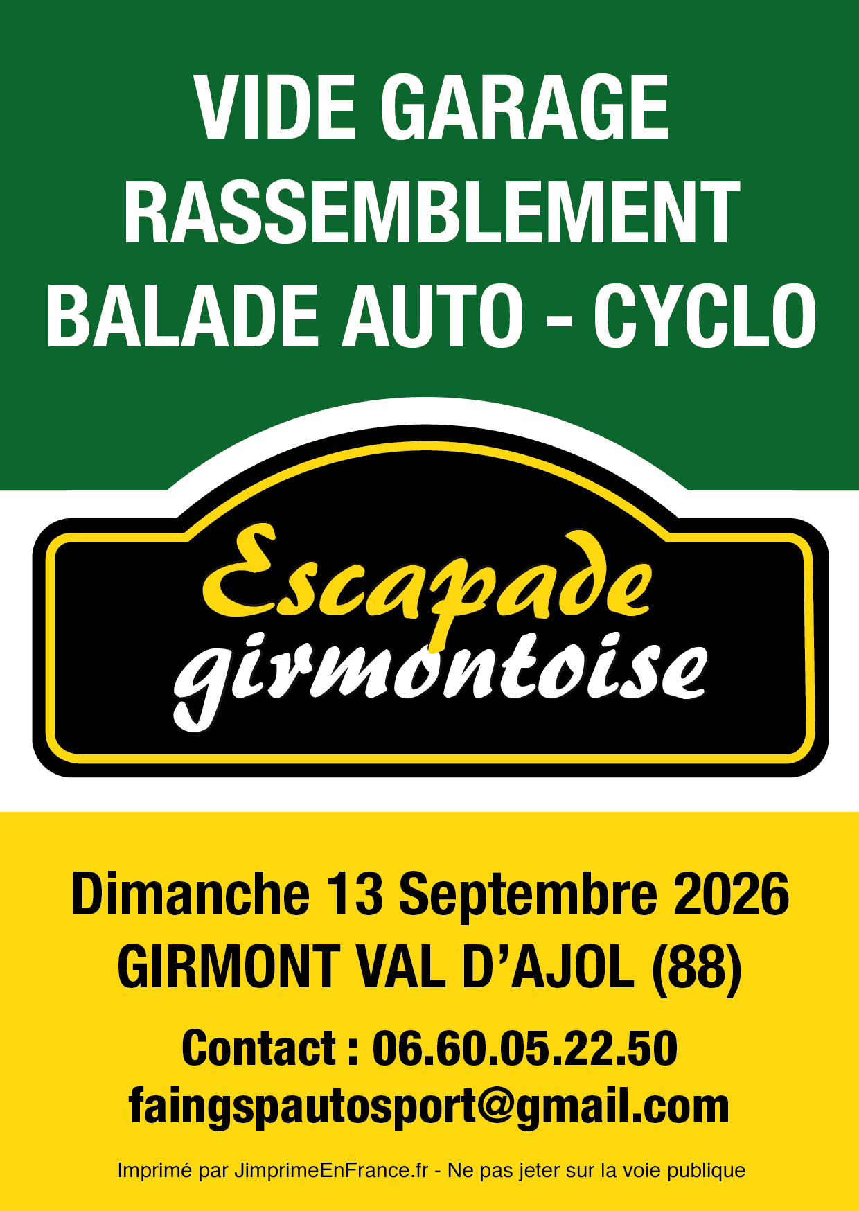 Vide Garage, Rassemblement Auto/Moto, Balade Automobile et cyclo