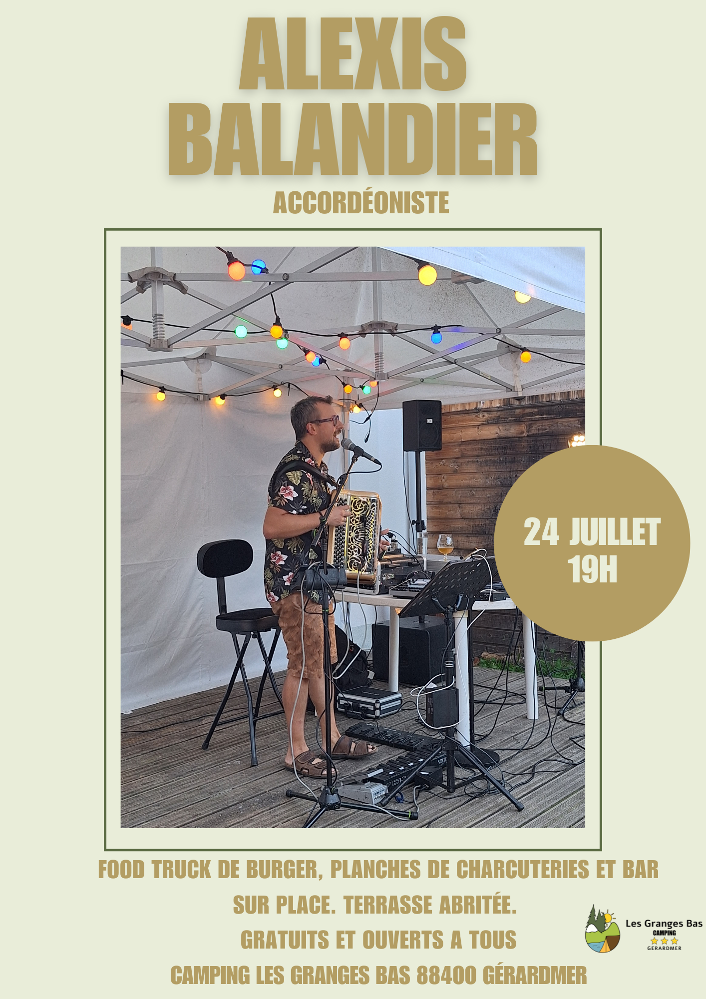 Concert d'Alexis Balandier au camping