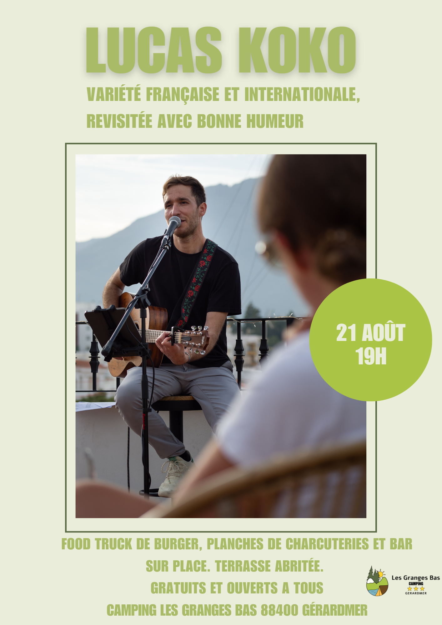 Concert de Lucas Koko au camping