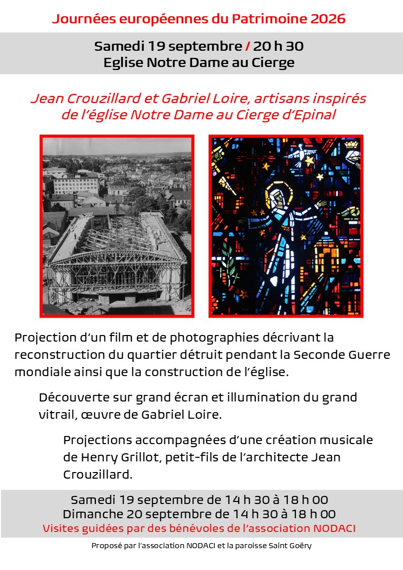 Journées du patrimoine Eglise Notre Dame d'Epinal