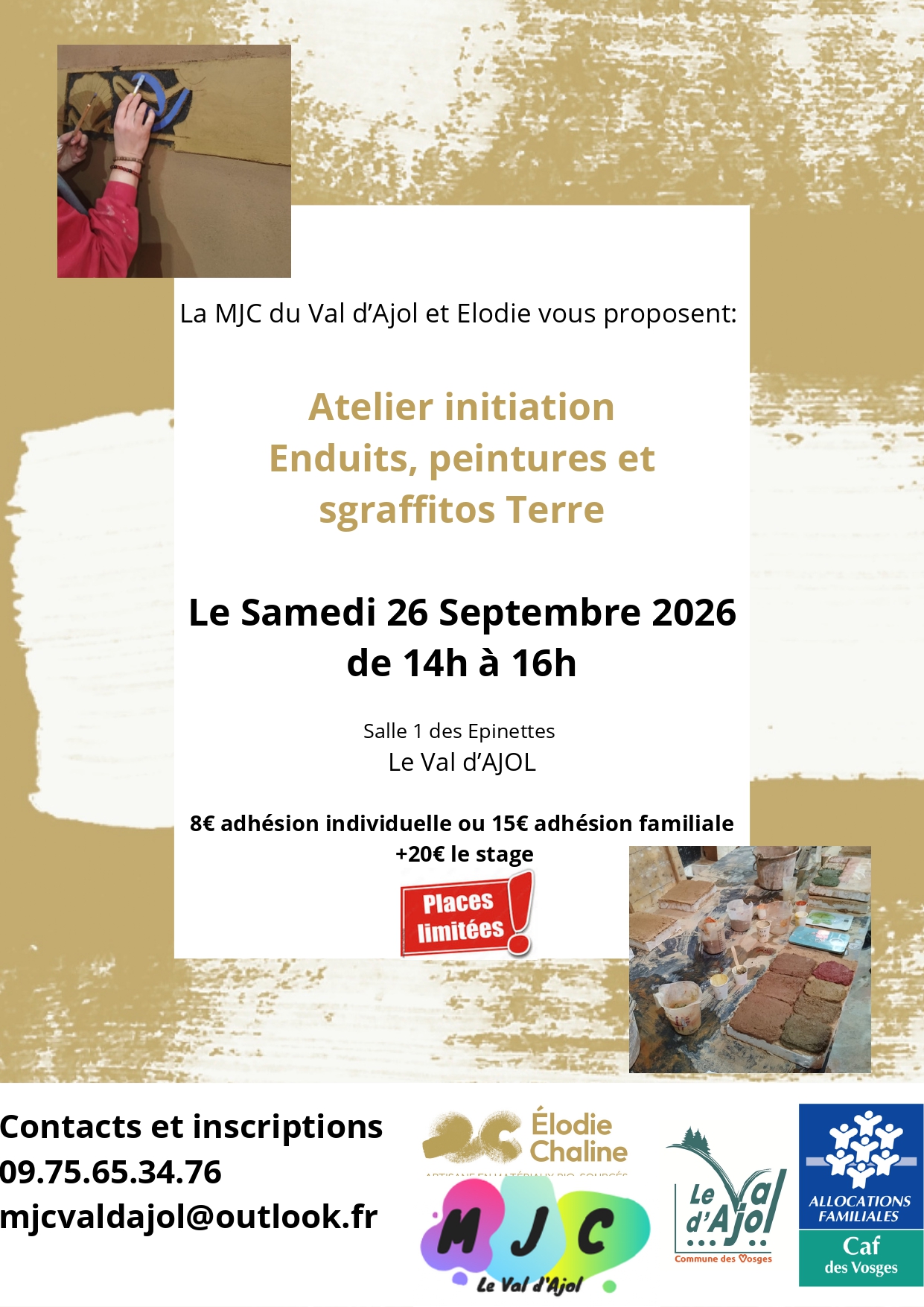 Atelier initiation enduits, peintures et sgraffitos Terre