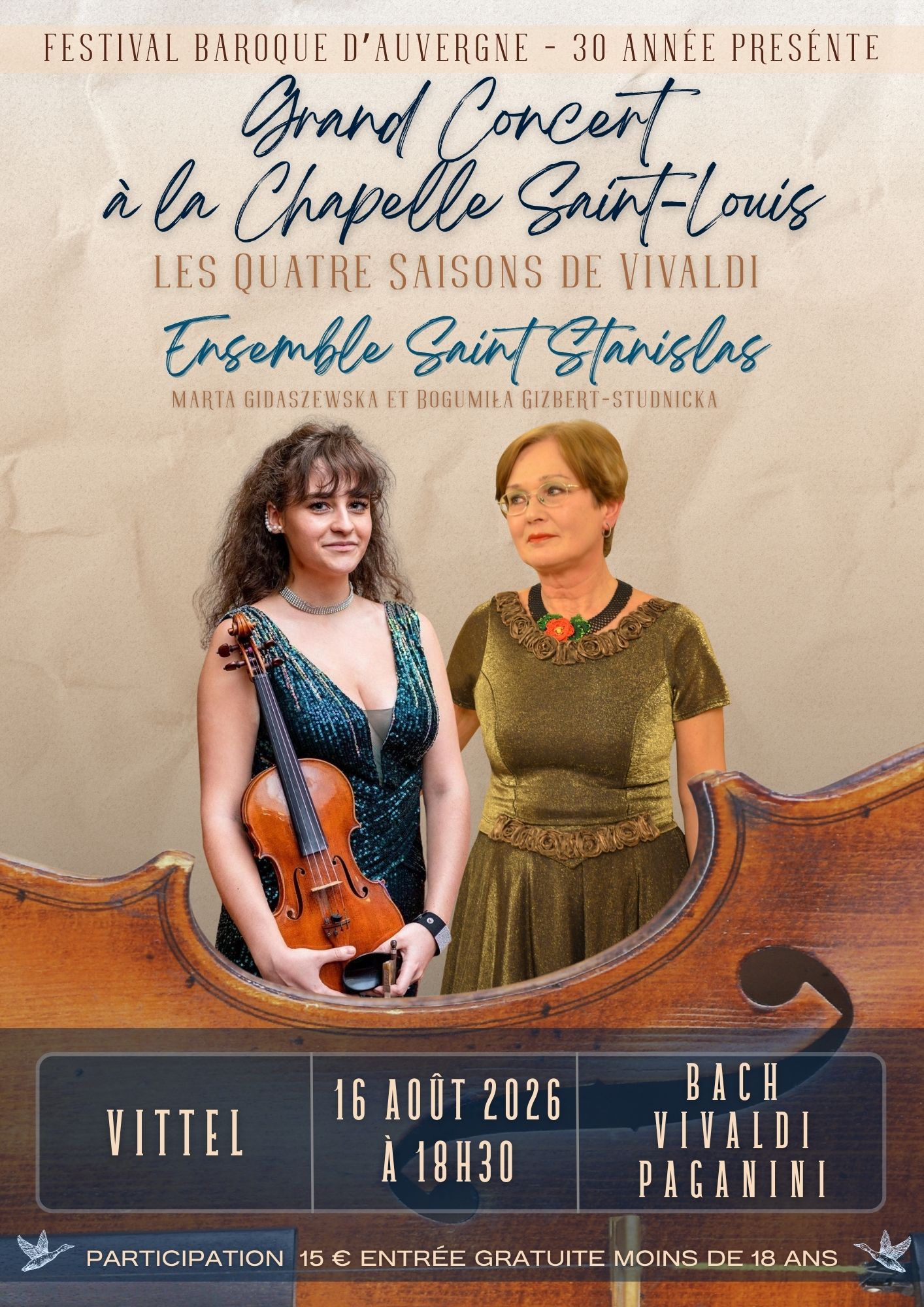 Concert « Les Quatre Saisons de Vivaldi » par l’Ens. Saint-Stanislas