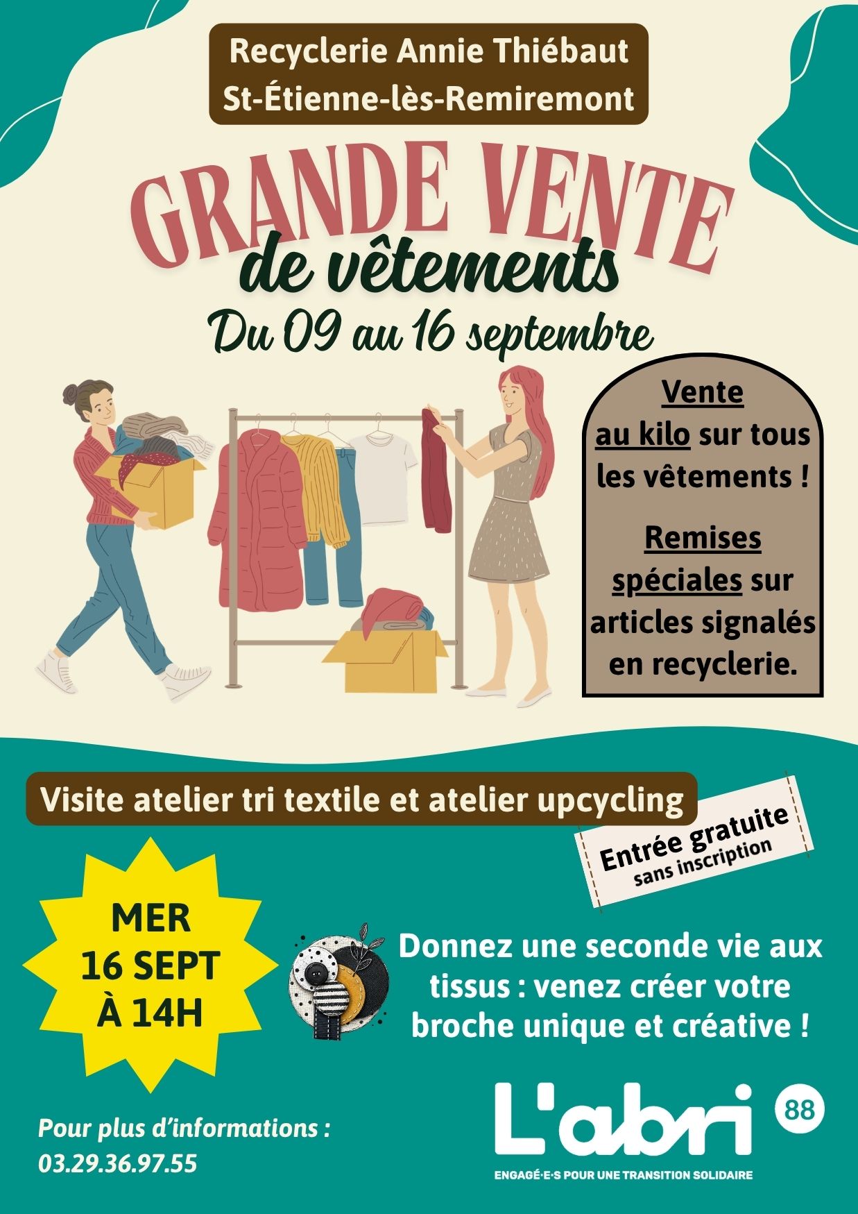 Grande vente de vêtements au kilo et atelier upcycling Grande vente de vêtements au kilo et atelier upcycling