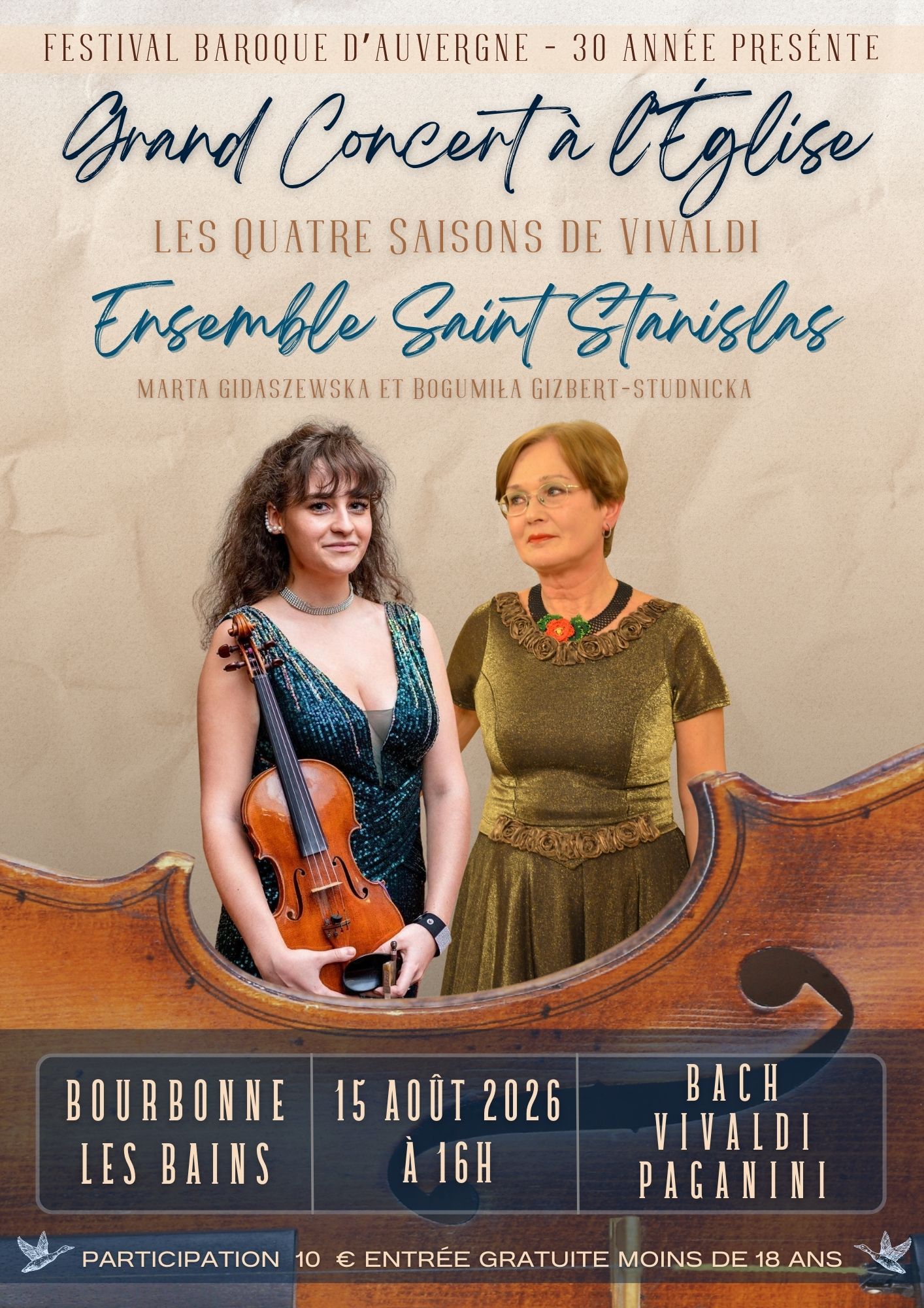 Concert « Les Quatre Saisons de Vivaldi » par l’Ens. Saint-Stanislas