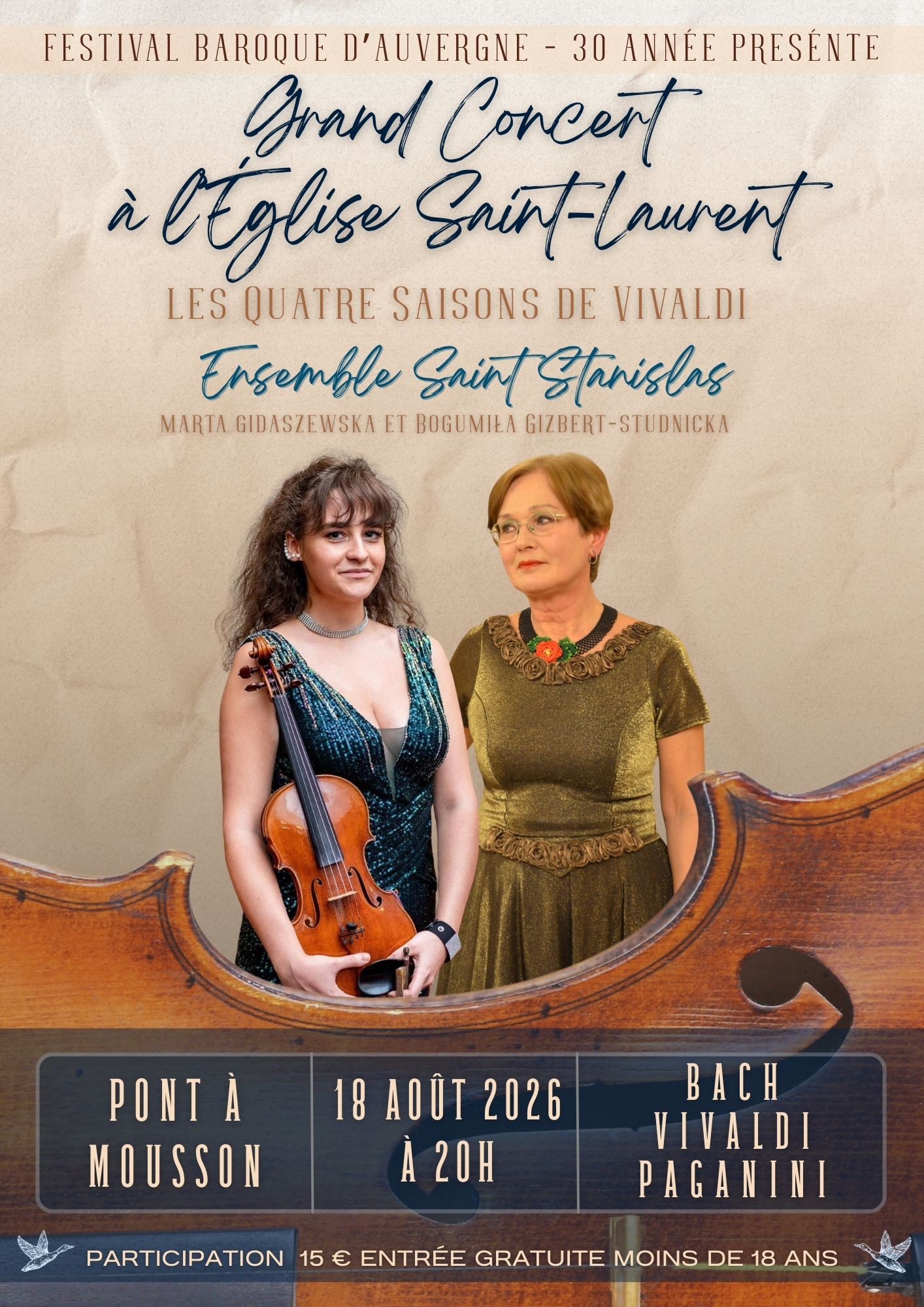 Concert « Les Quatre Saisons de Vivaldi » par l’Ens. Saint-Stanislas