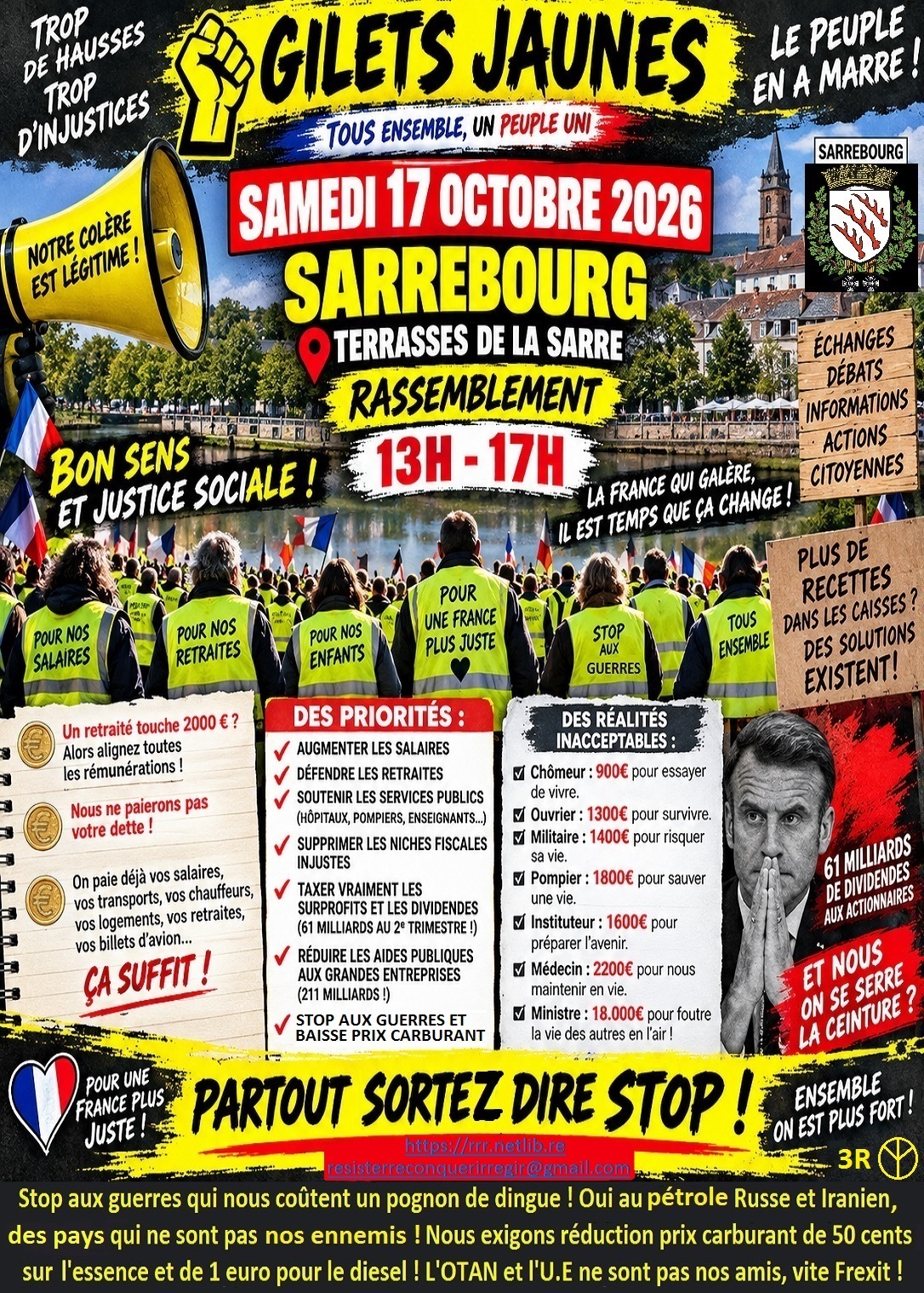 RASSEMBLEMENT GILETS JAUNES À SARREBOURG !
