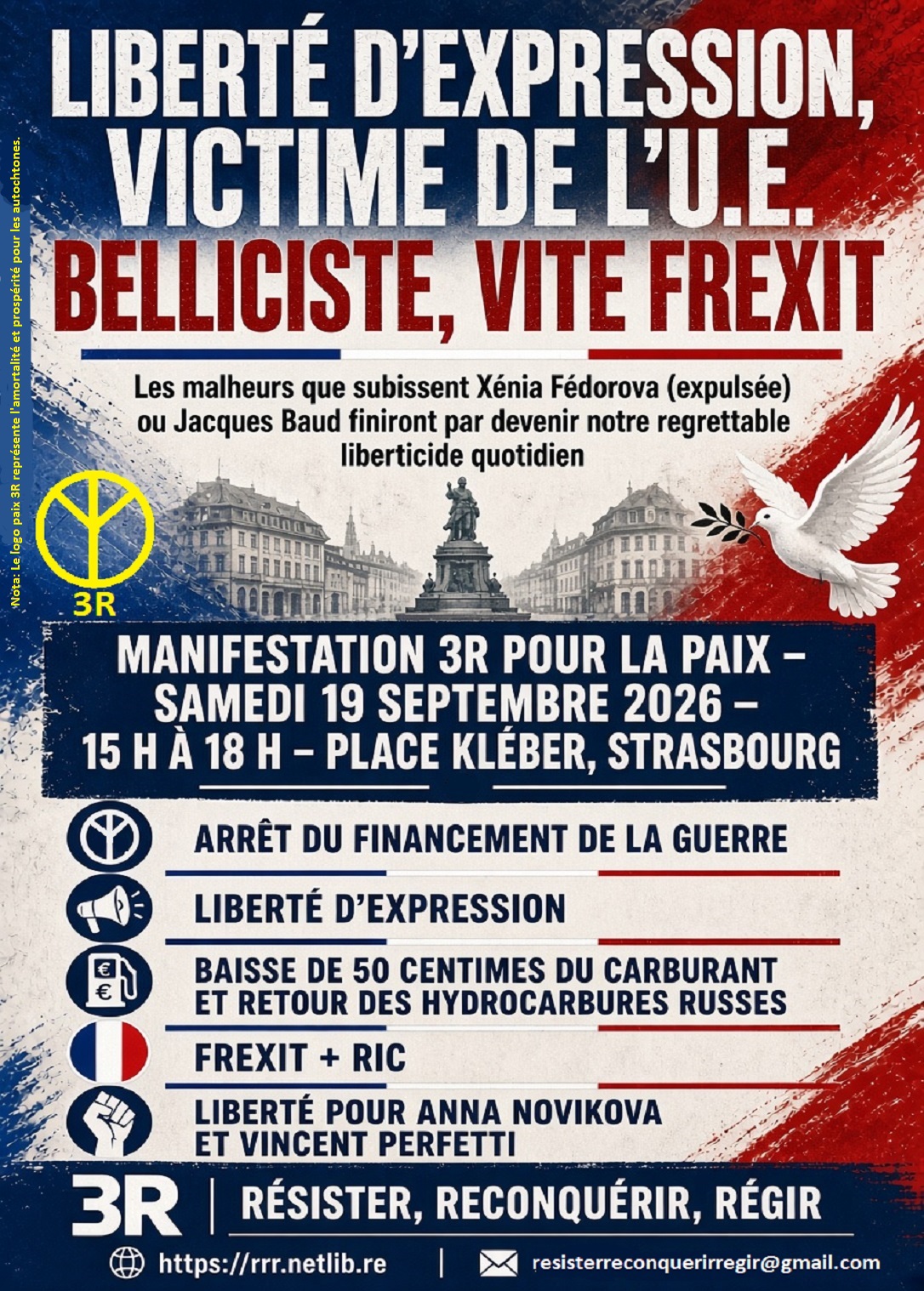 Liberté d’expression, victime de l’U.E. belliciste, vite Frexit