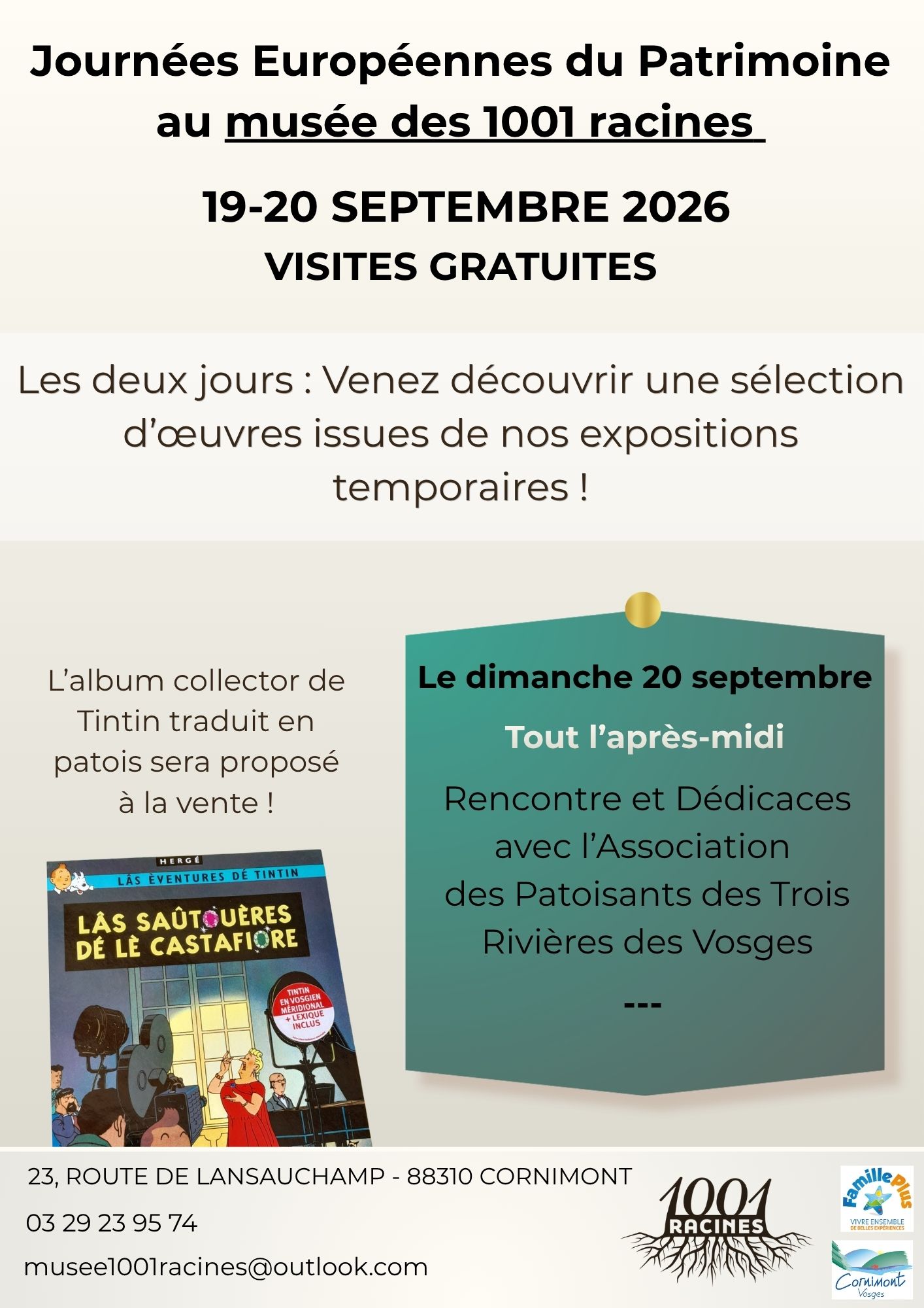 Journées européennes du patrimoine aux 1001 racines